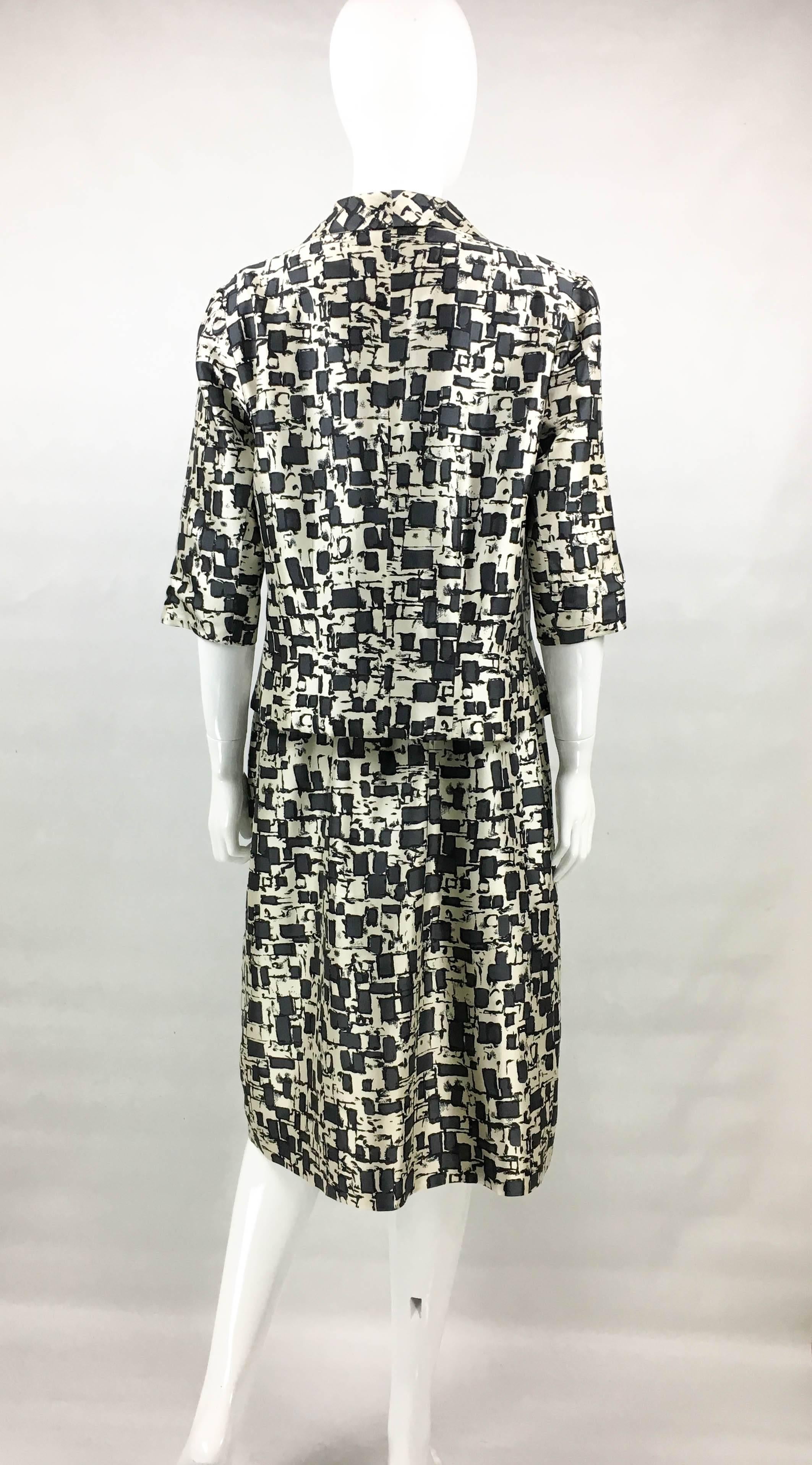 Dior by Marc Bohan Haute Couture Dress and Jacket Silk Ensemble, Spring 1968 In Excellent Condition In London, Chelsea