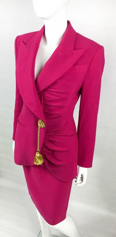 1980s Numbered Demi-Couture Coral Metallic Givenchy Suit