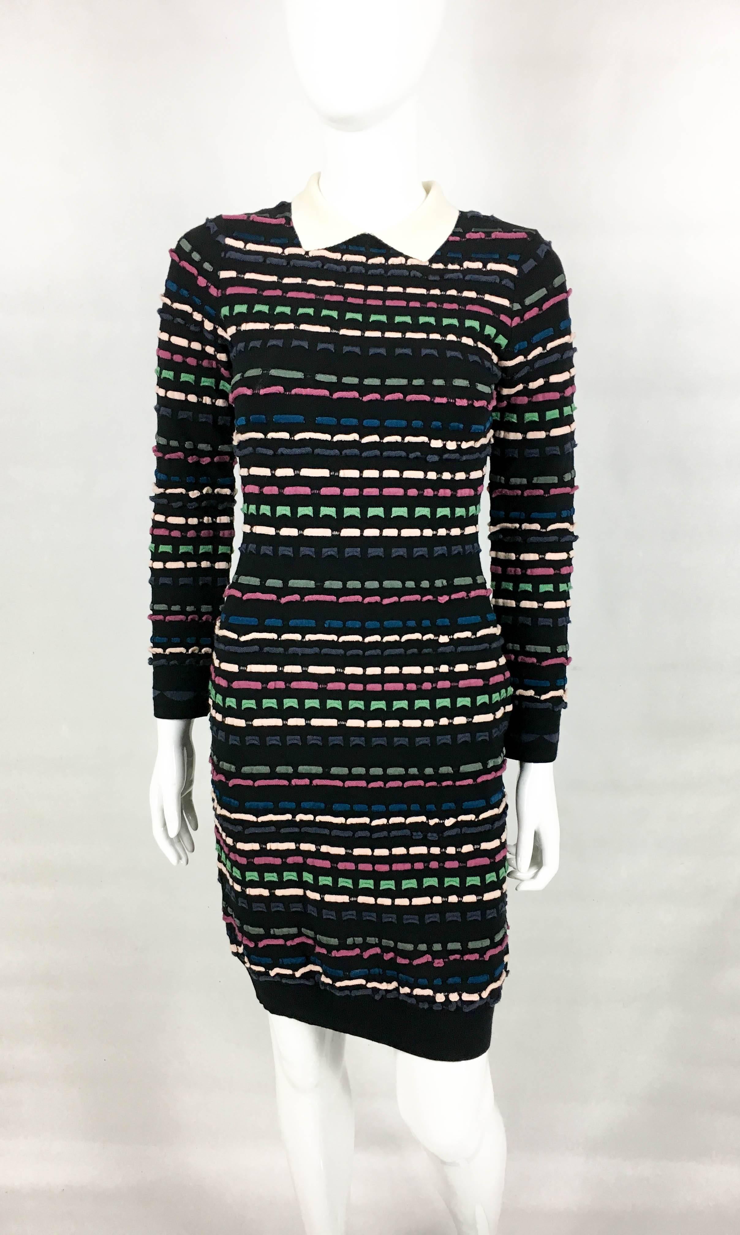 2010's Missoni Multi-Coloured Striped Black Dress In Excellent Condition For Sale In London, Chelsea