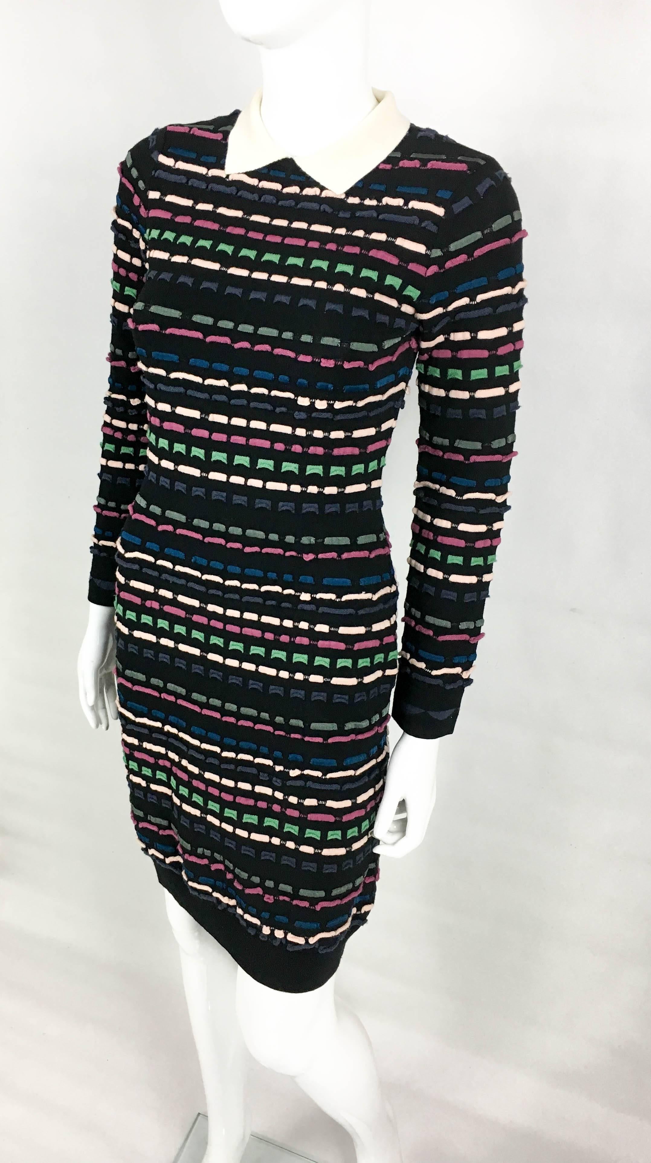 2010's Missoni Multi-Coloured Striped Black Dress For Sale 1