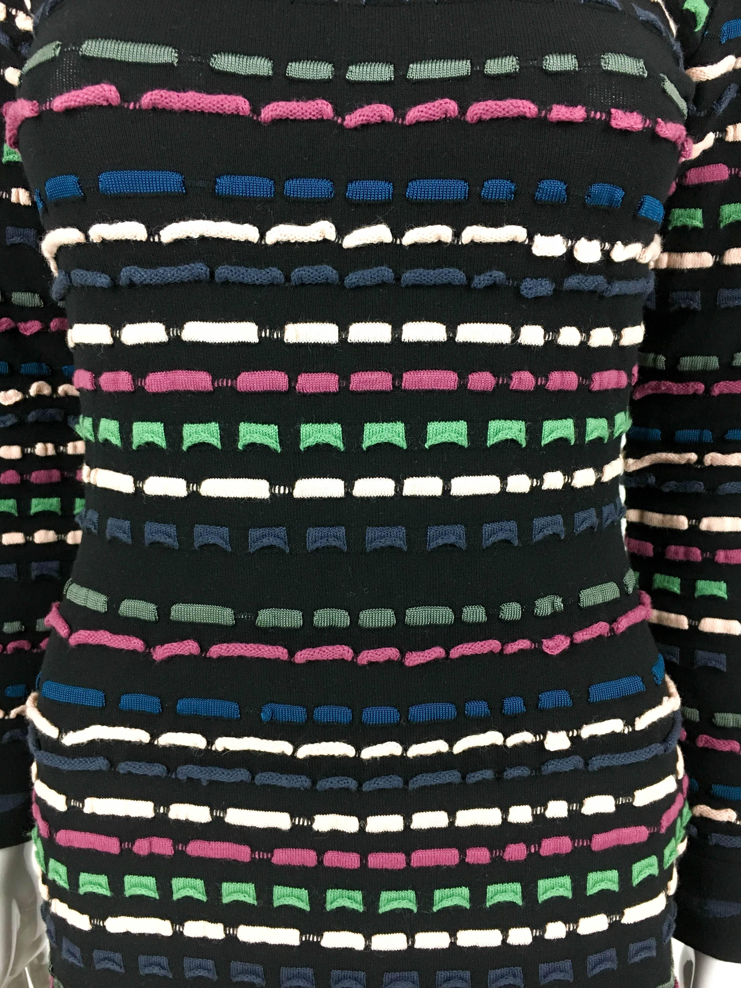 2010's Missoni Multi-Coloured Striped Black Dress For Sale 4
