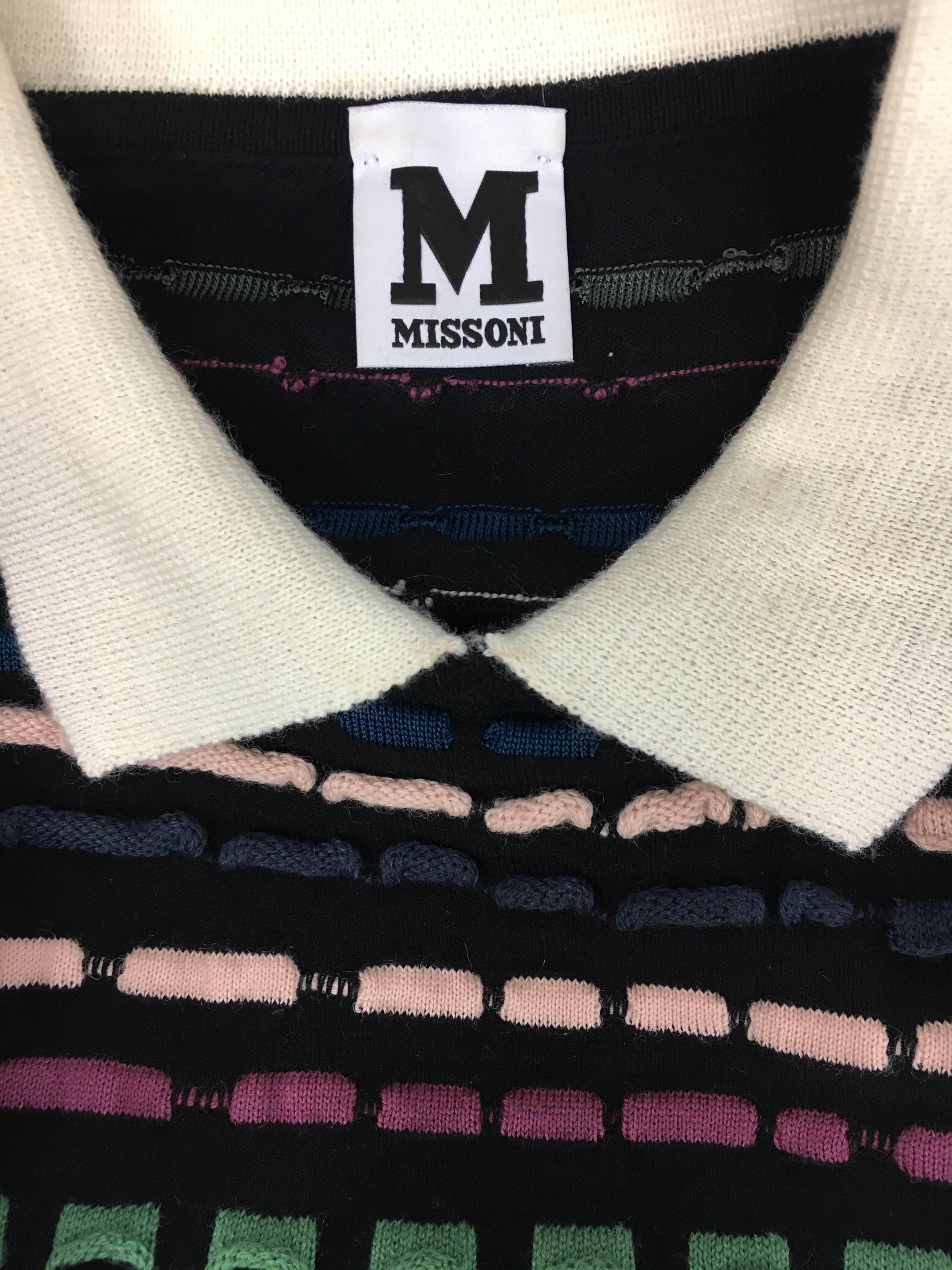 2010's Missoni Multi-Coloured Striped Black Dress For Sale 5