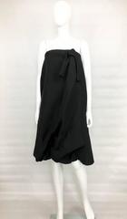 1980s Balenciaga Black Silk Gazar Bubble Cocktail Dress