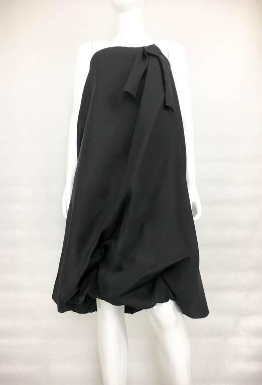 1980s Balenciaga Black Silk Gazar Bubble Cocktail Dress For Sale at ...