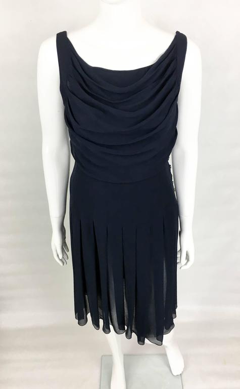 2002 Chanel Cruise Collection Midnight Blue Fitted & Trained Dress main image 0