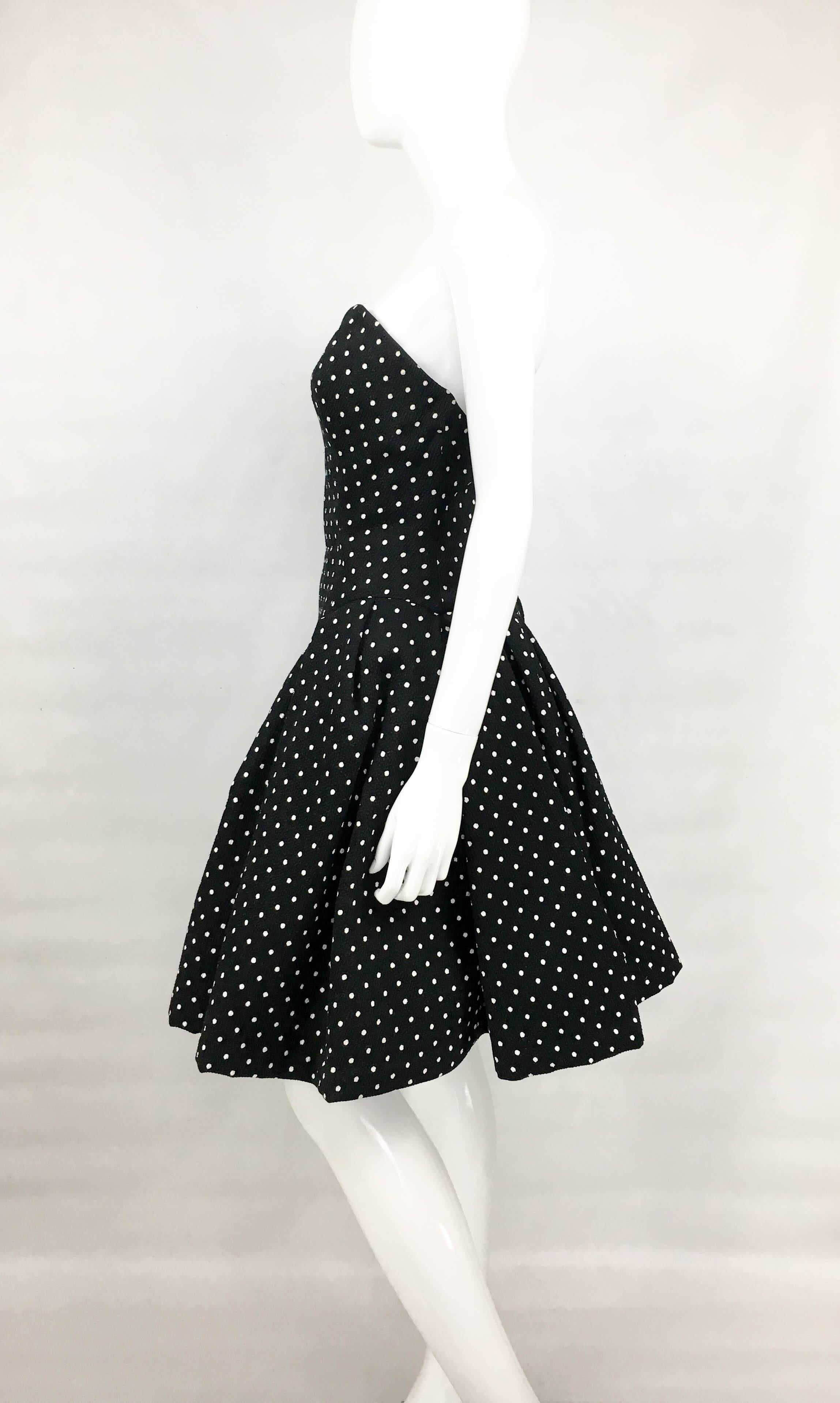 1980s Christian Lacroix Haute Couture Puffball Polka Dot Dress With Faux Sleeves In New Condition For Sale In London, Chelsea