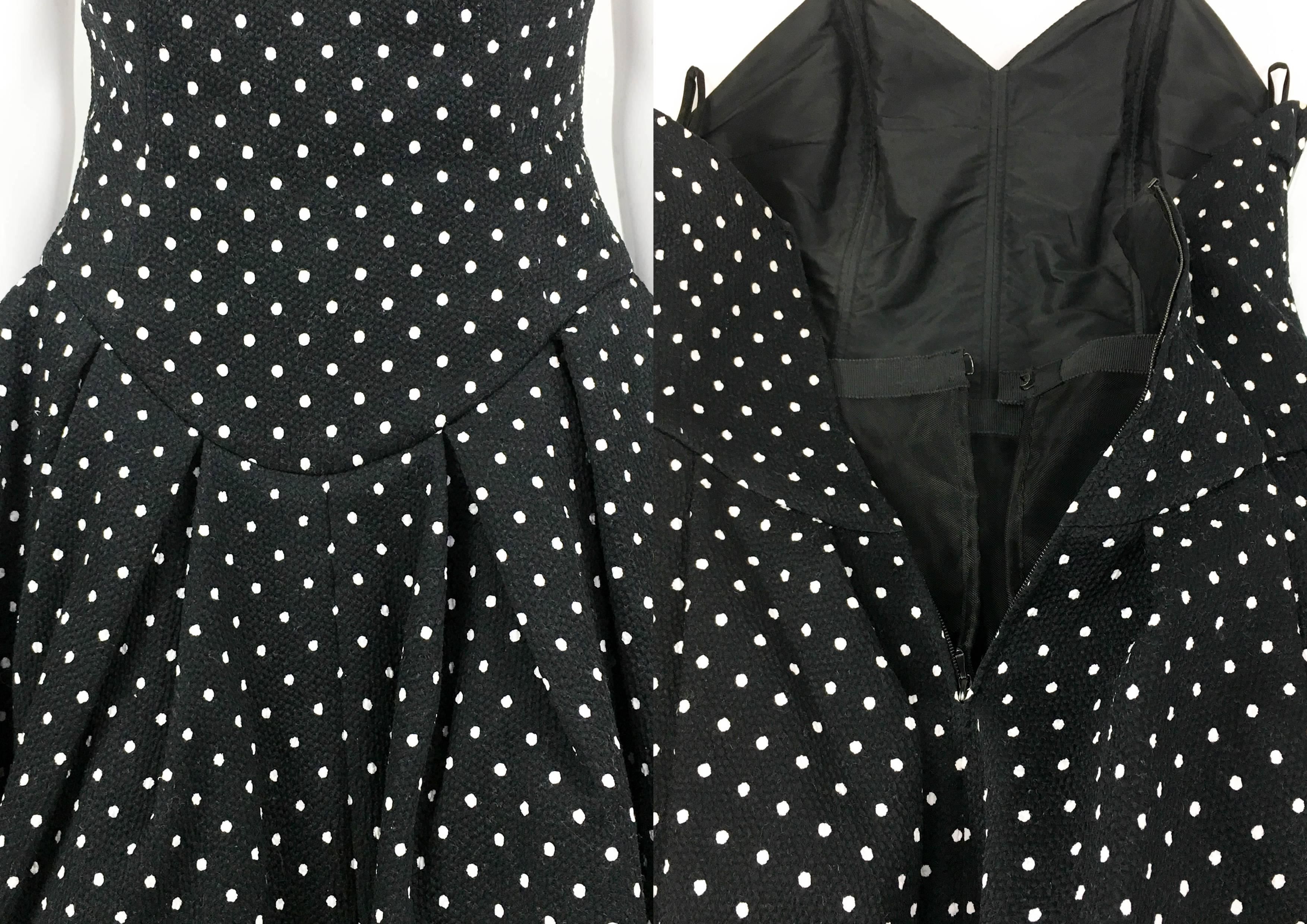1980s Christian Lacroix Haute Couture Puffball Polka Dot Dress With Faux Sleeves For Sale 2