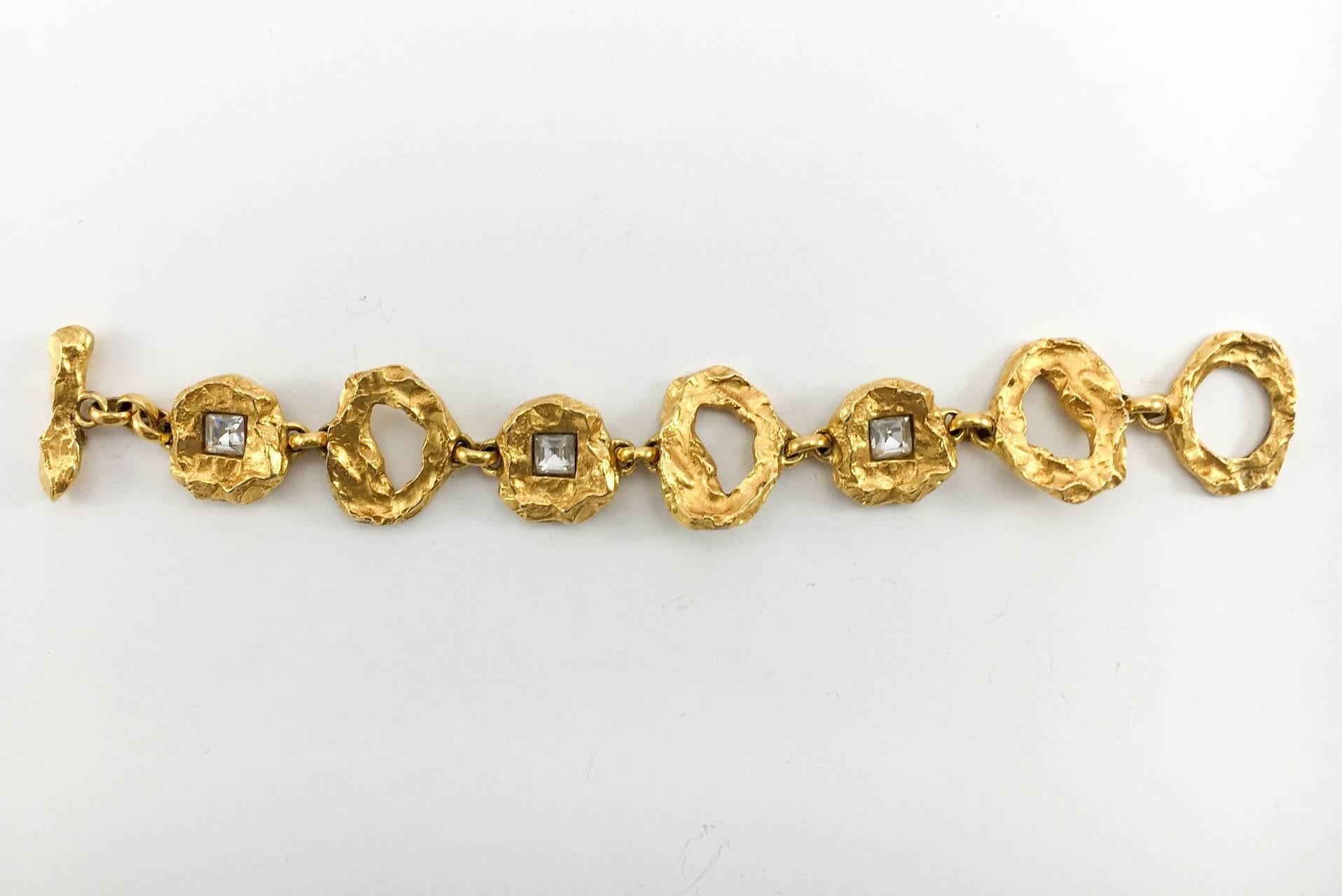1980s Christian Lacroix Gold-Plated and Crystal Bracelet by Goossens  In Excellent Condition In London, Chelsea