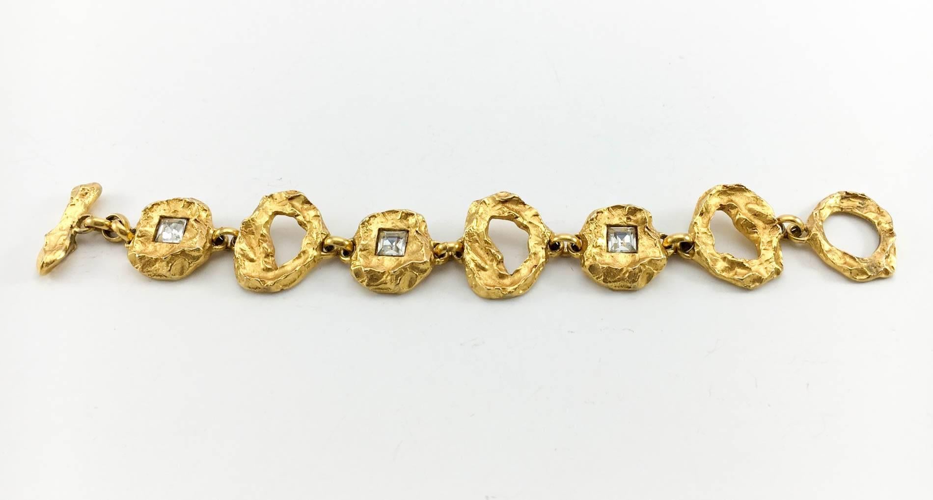 Women's 1980s Christian Lacroix Gold-Plated and Crystal Bracelet by Goossens 