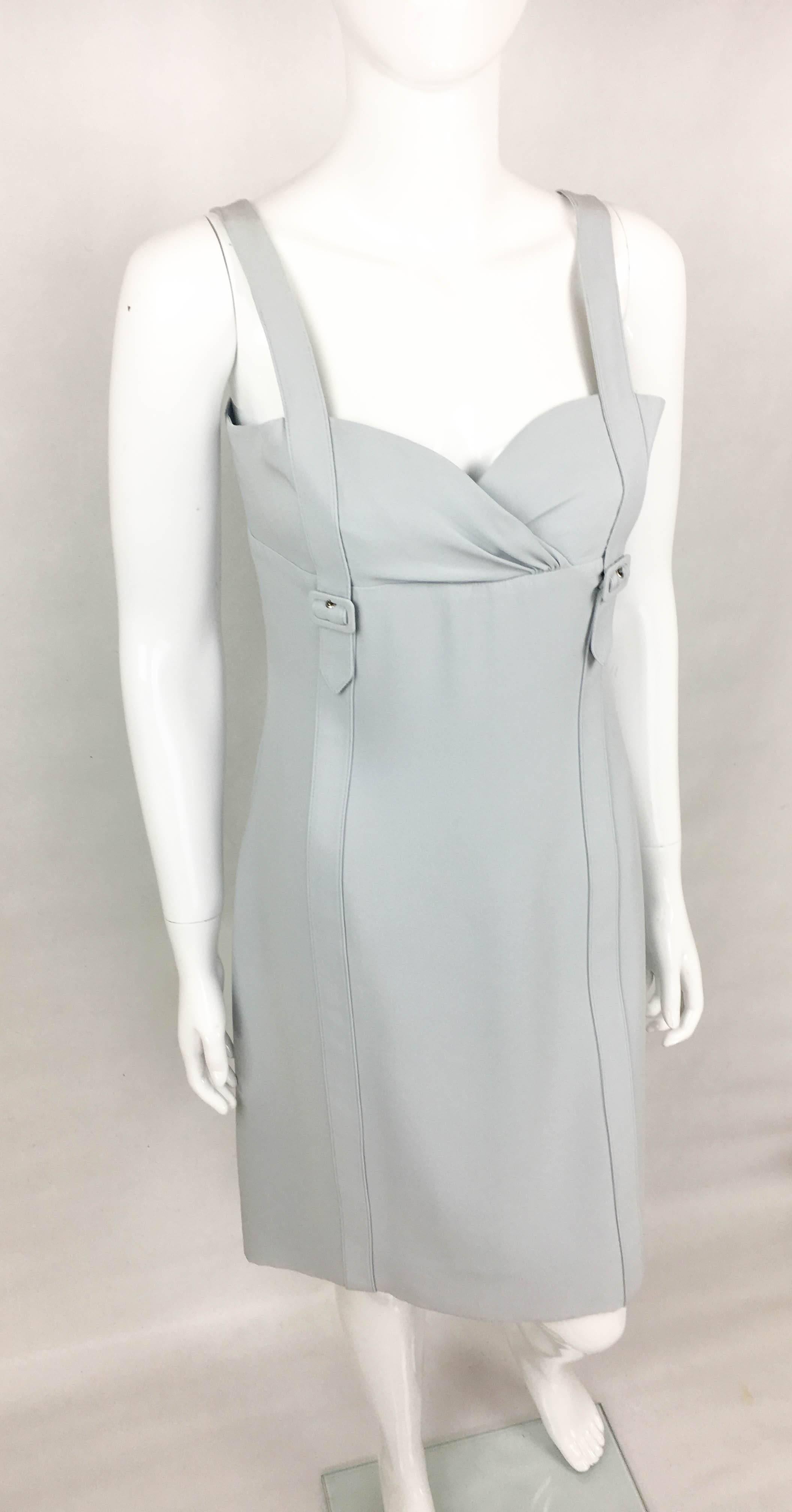 Valentino Pale Blue Silk Dress In Excellent Condition For Sale In London, Chelsea