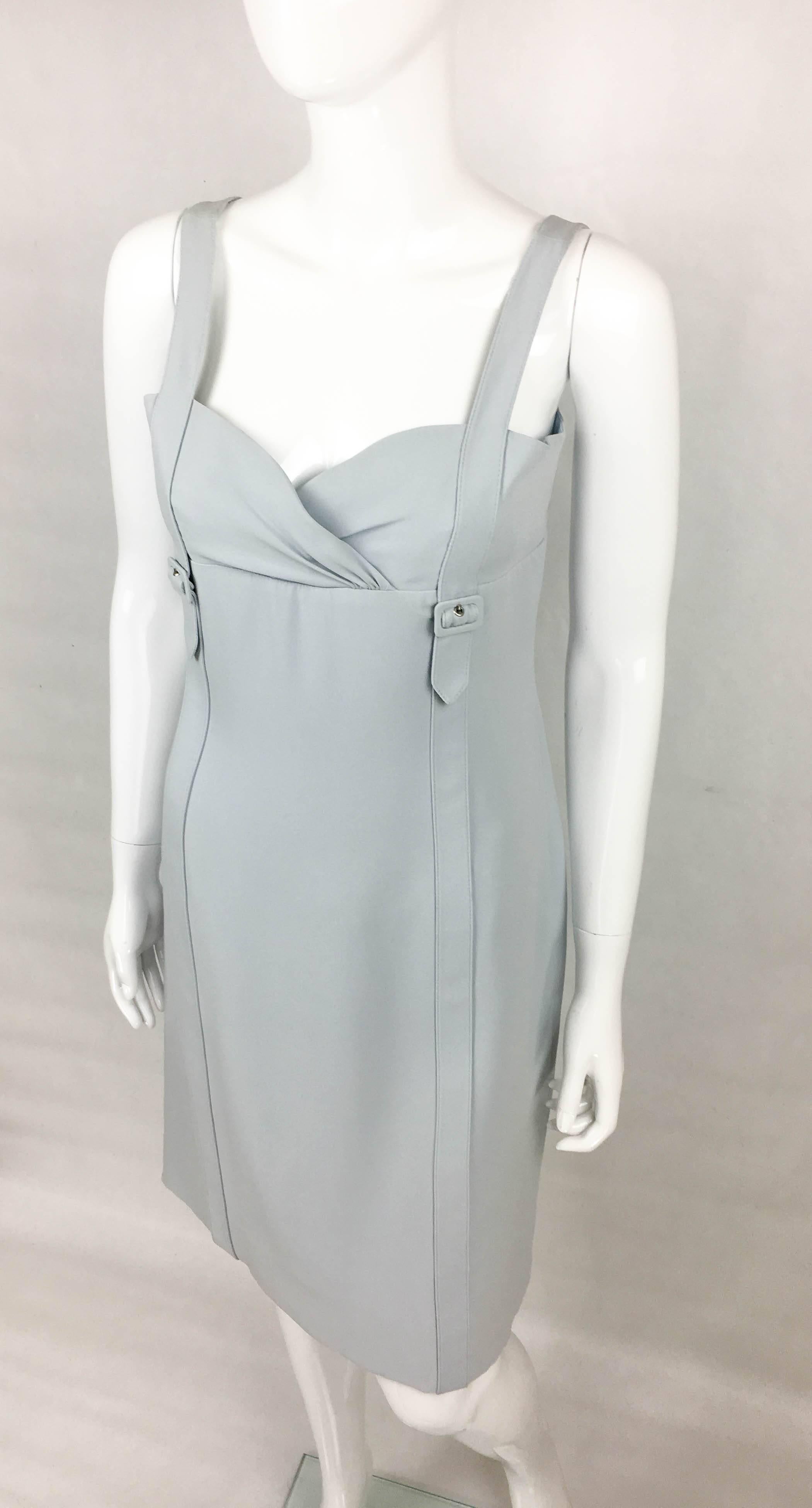Women's Valentino Pale Blue Silk Dress For Sale