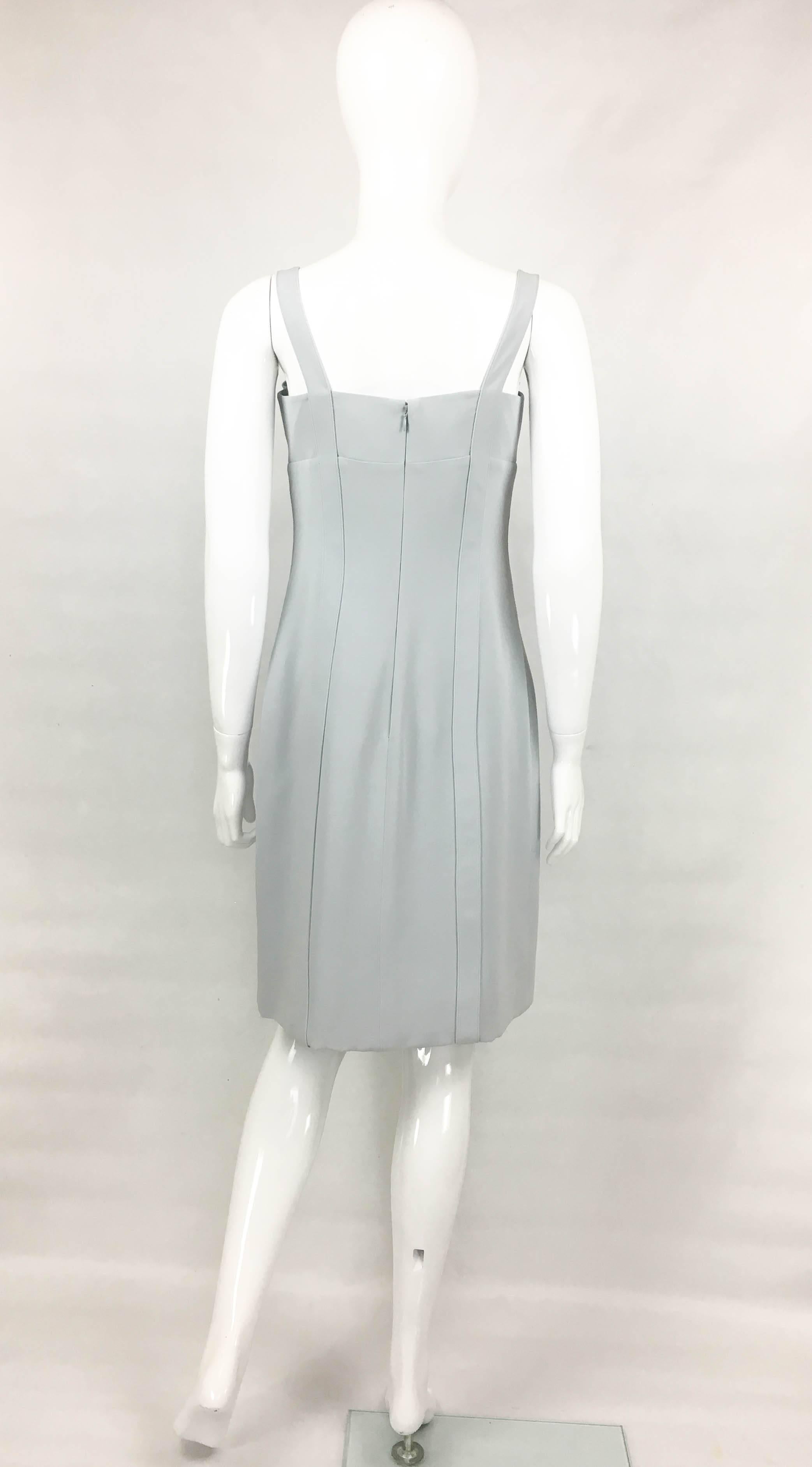 Valentino Pale Blue Silk Dress For Sale 3