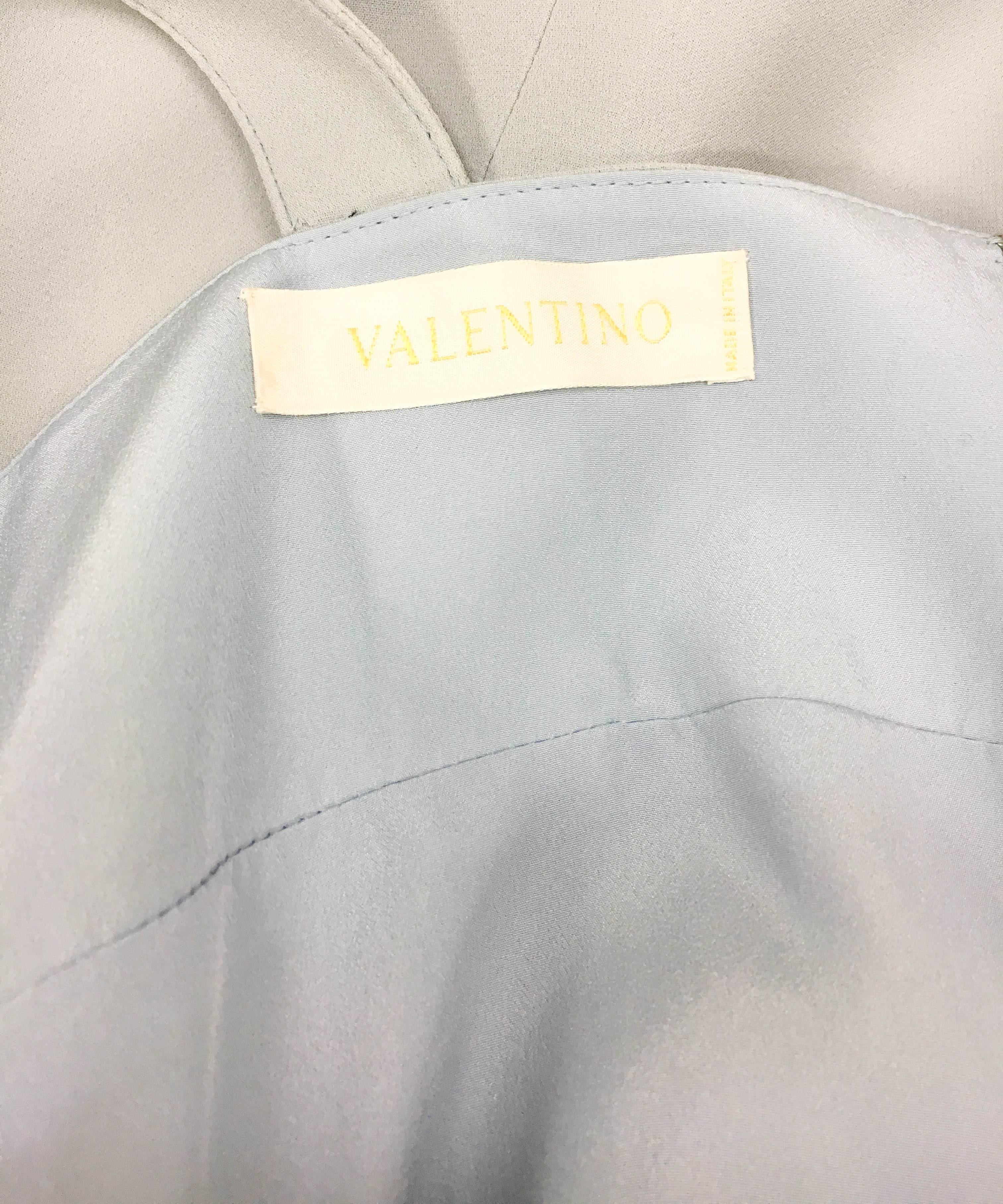 Valentino Pale Blue Silk Dress For Sale 4