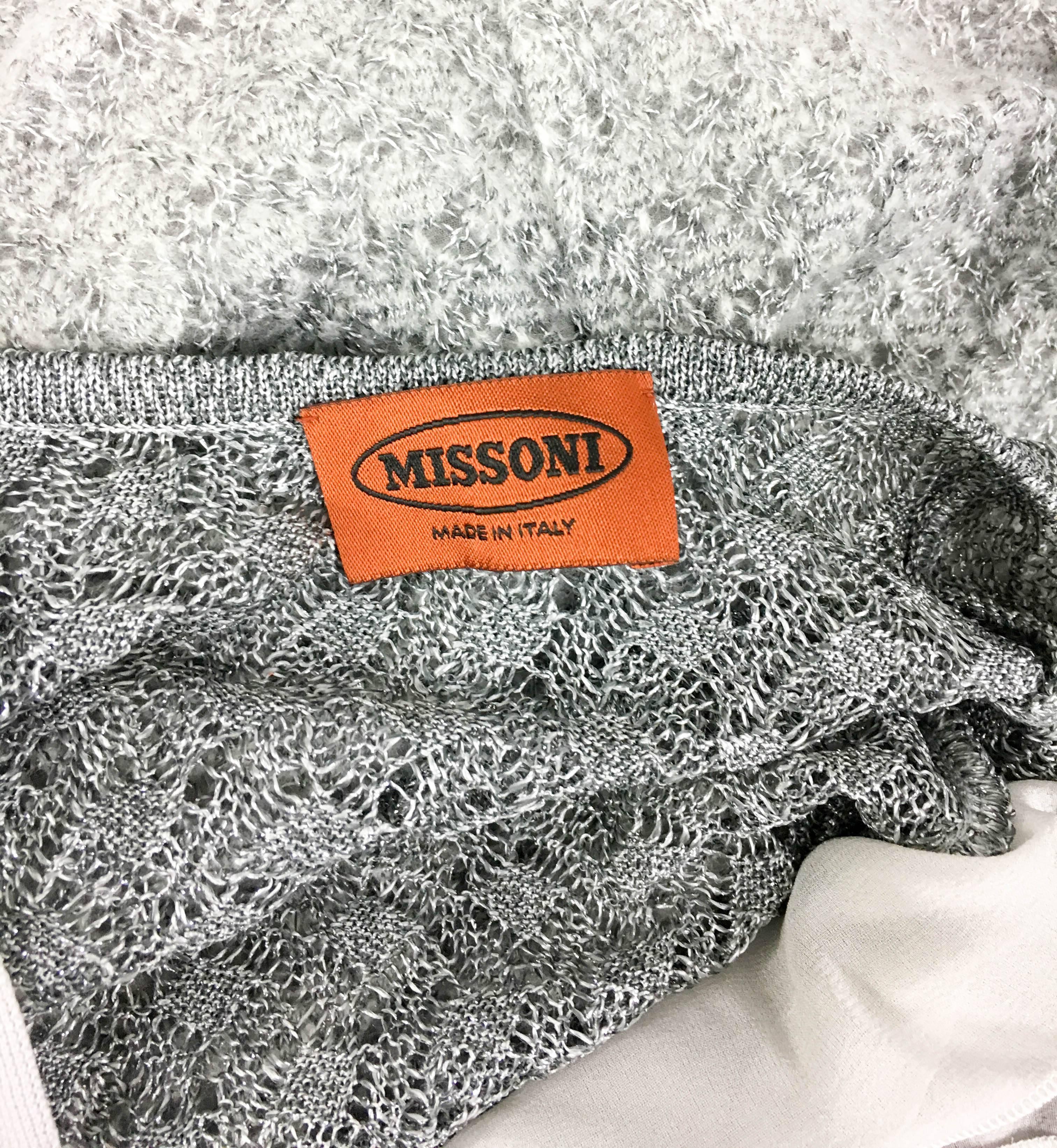 Missoni Grey Cashmere and Silver Lurex Gown For Sale 5