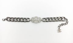 Chanel Runway Look Diamanté Embellished Gunmetal Coloured Chunky Chain Choker