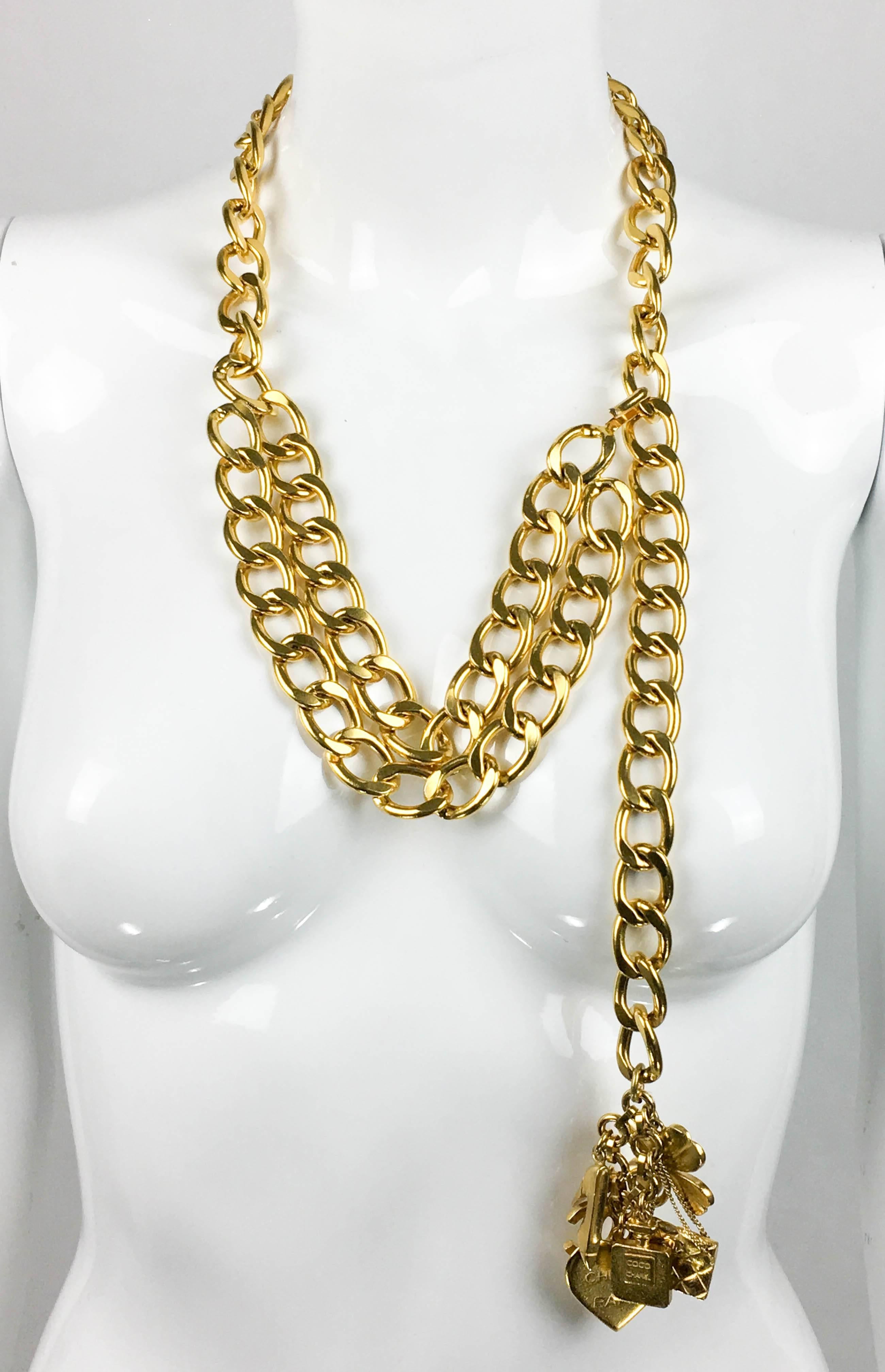 1996 Chanel Gilt Chain and Charms Belt / Necklace 1