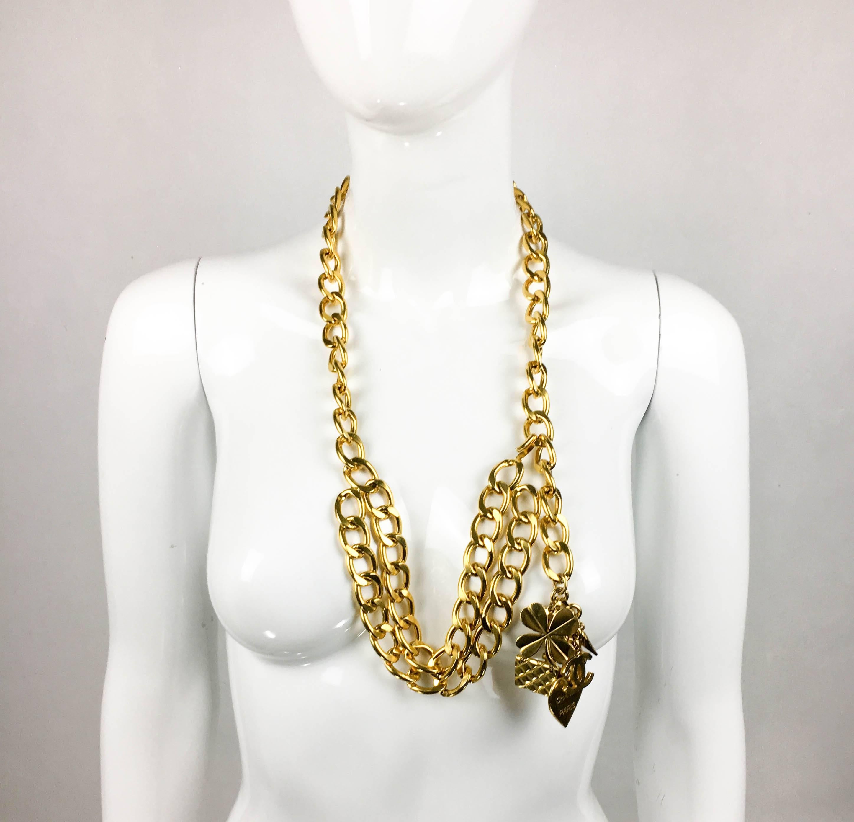 1996 Chanel Gilt Chain and Charms Belt / Necklace 2
