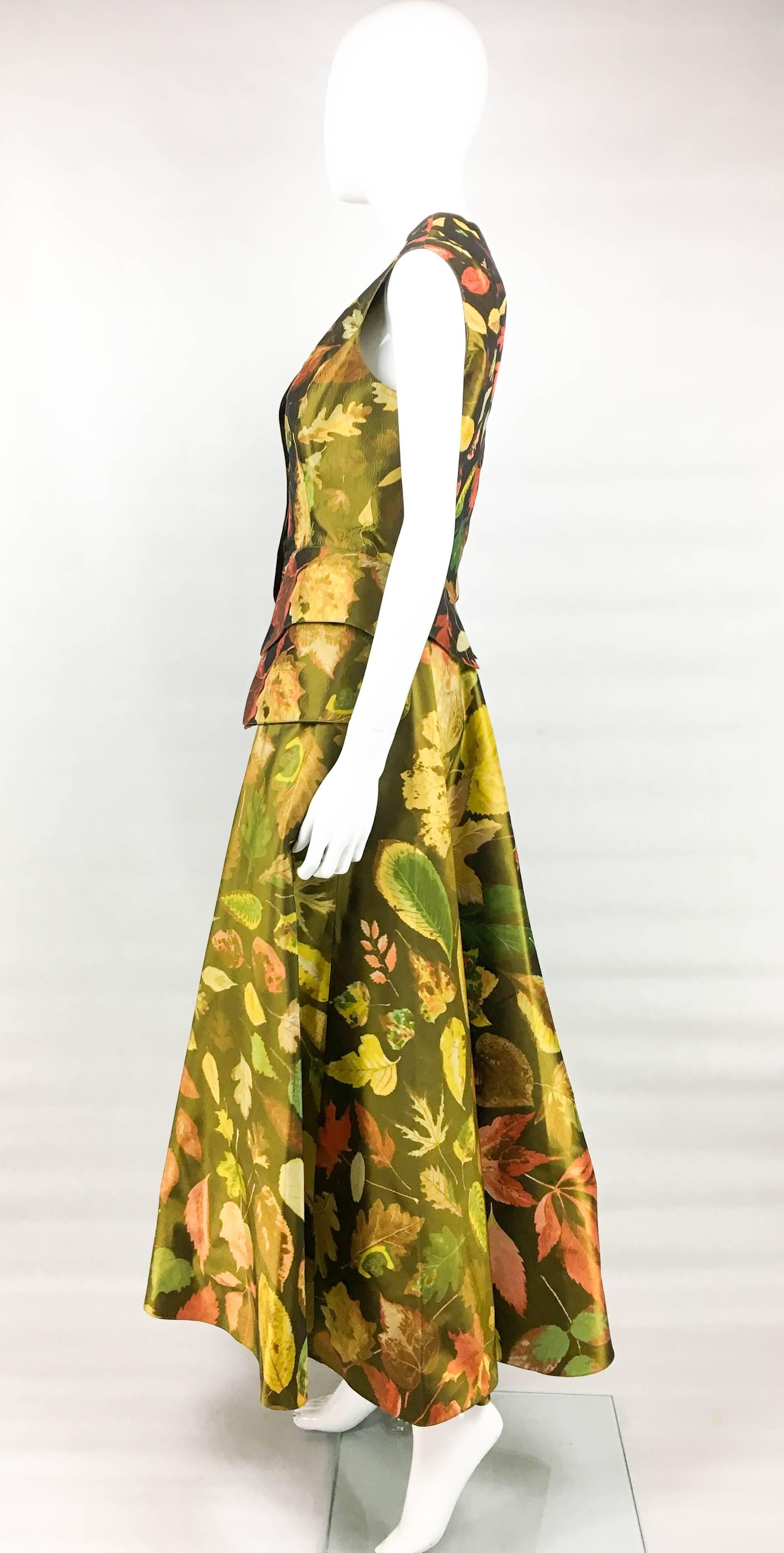 Hermes Printed Silk Coat, Waistcoat and Maxi Skirt Ensemble For Sale 1