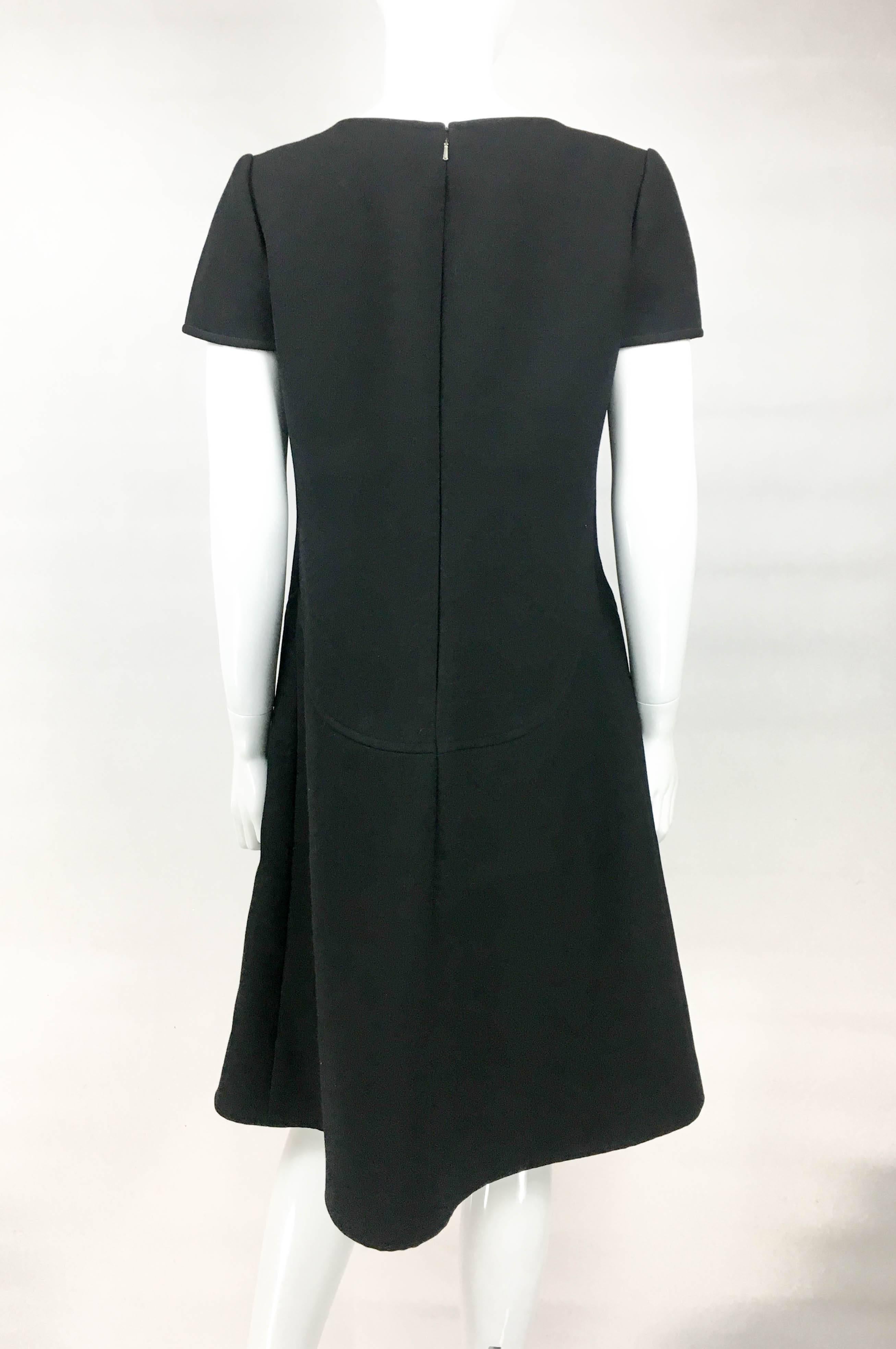 1960's Courreges Black Wool Mod Dress For Sale 3