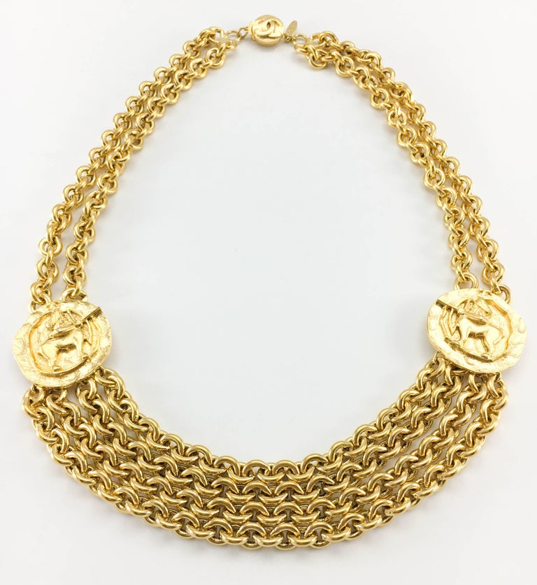 1984 Chanel Centaur Medallion Chain Necklace For Sale at 1stDibs | 1984 ...