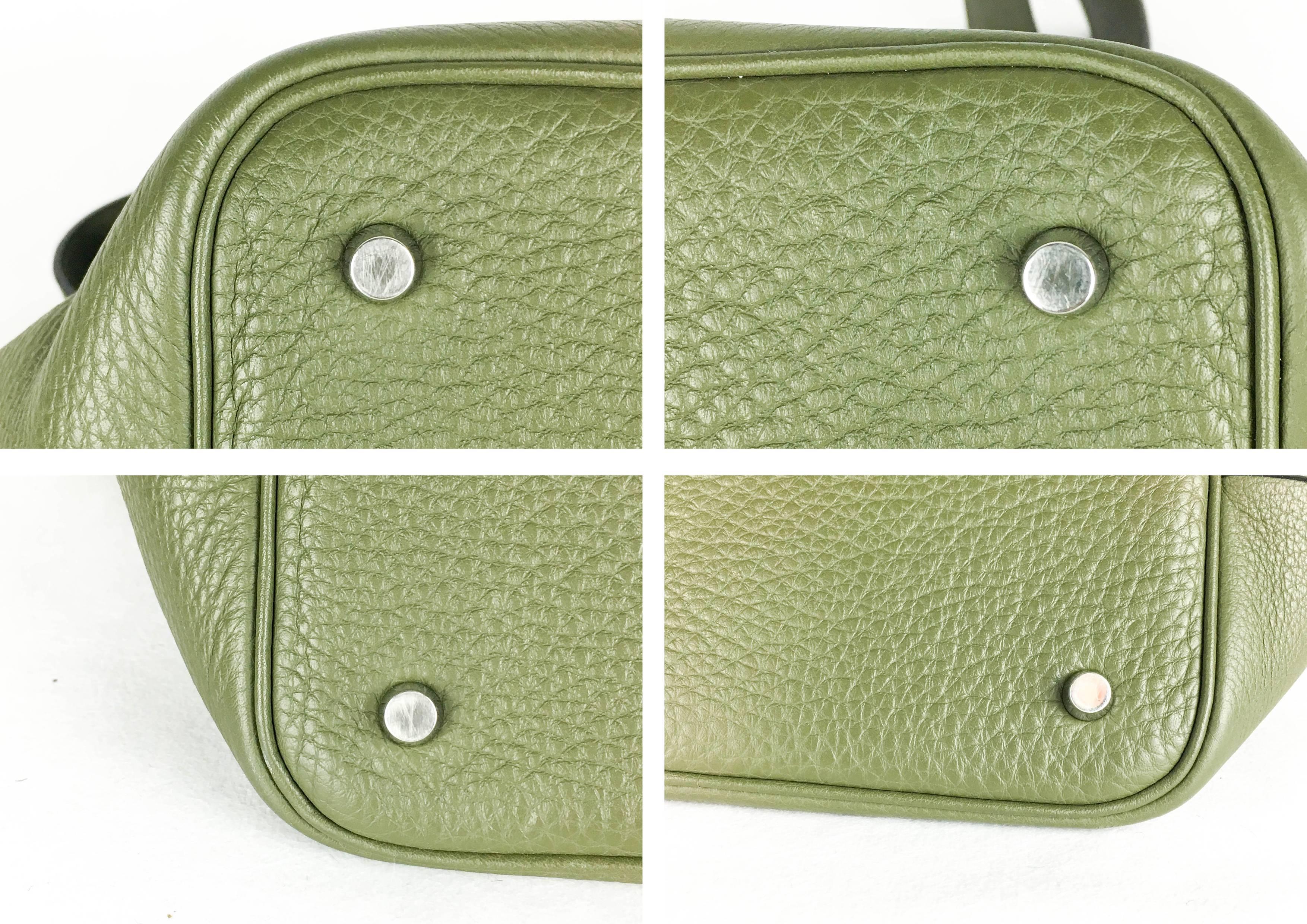 2007 Hermes Picotin 22 Handbag in Olive Green Clemence Leather For Sale 2