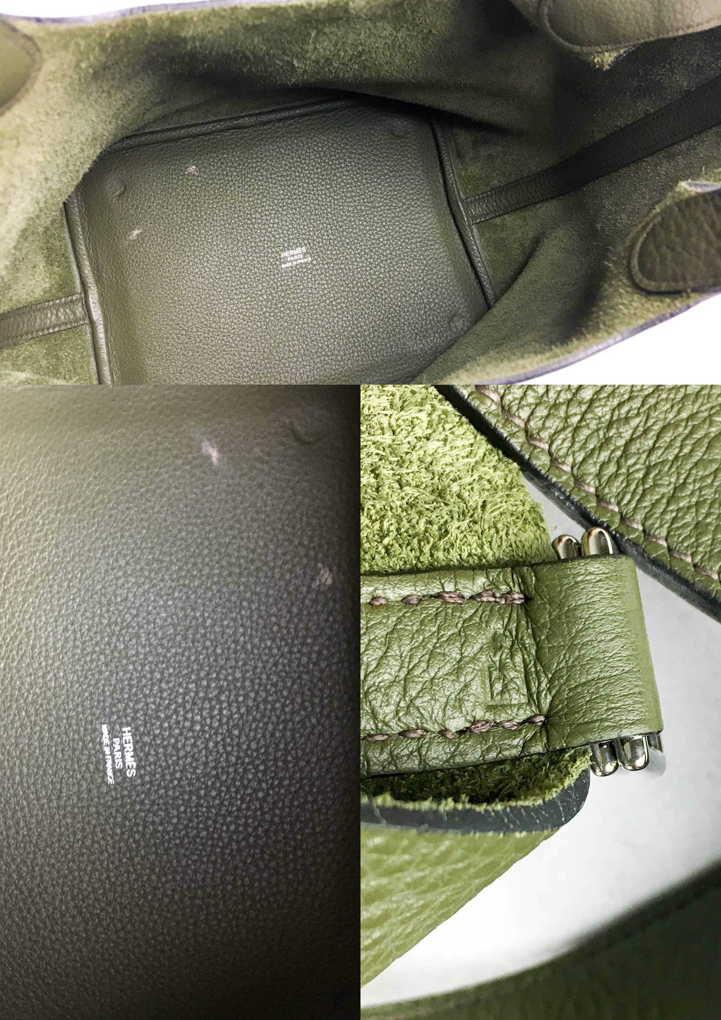 2007 Hermes Picotin 22 Handbag in Olive Green Clemence Leather For Sale 3