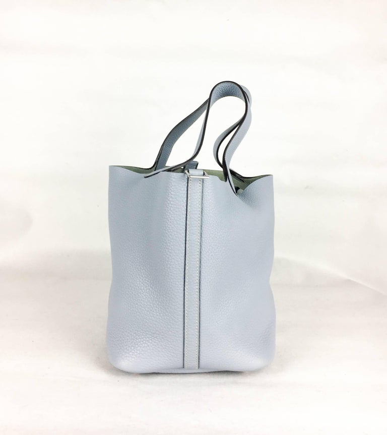 2014 Hermes Picotin 22 Handbag in Pale Blue Clemence Leather For Sale ...