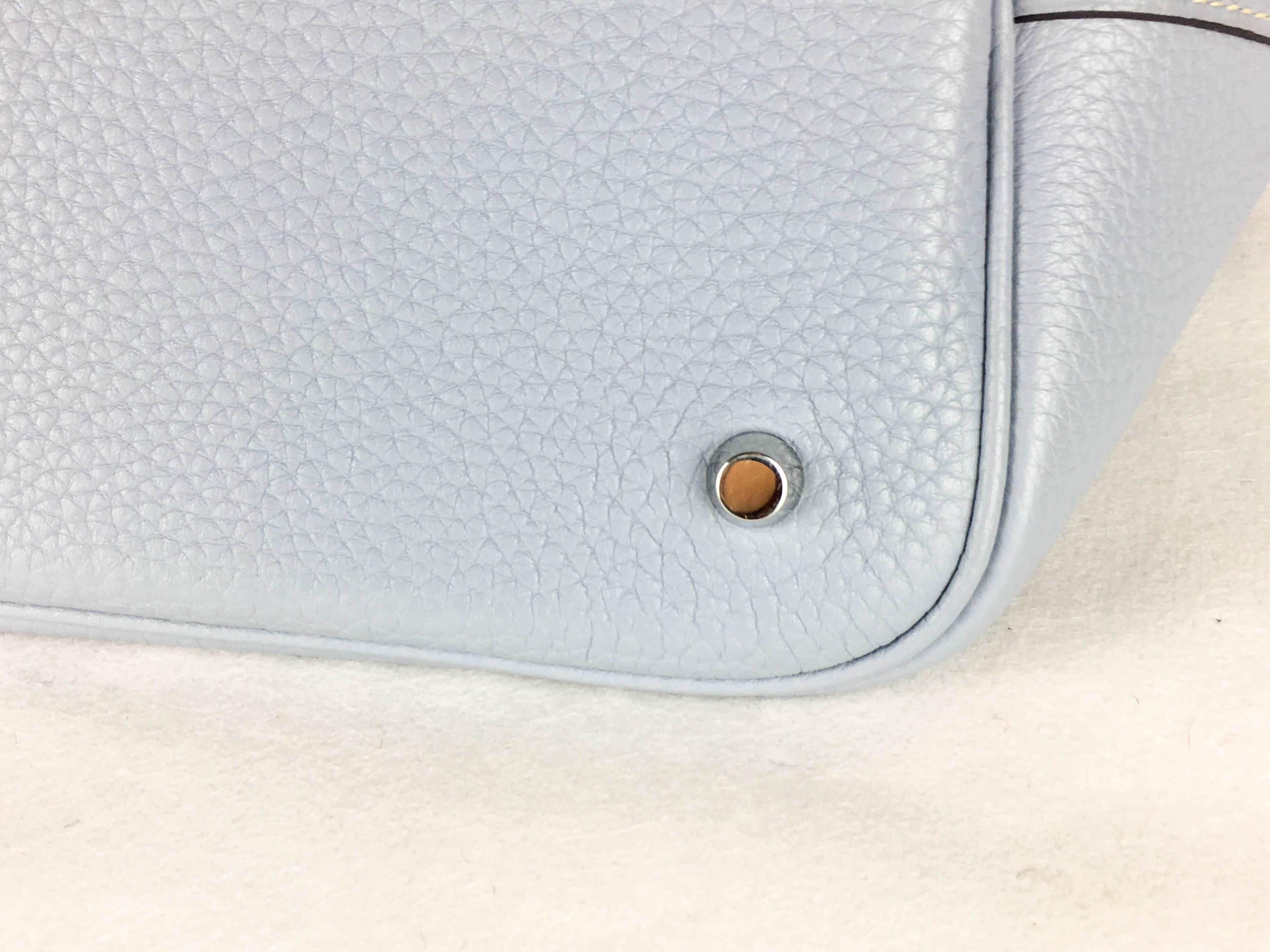 Women's 2014 Hermes Picotin 22 Handbag in Pale Blue Clemence Leather For Sale
