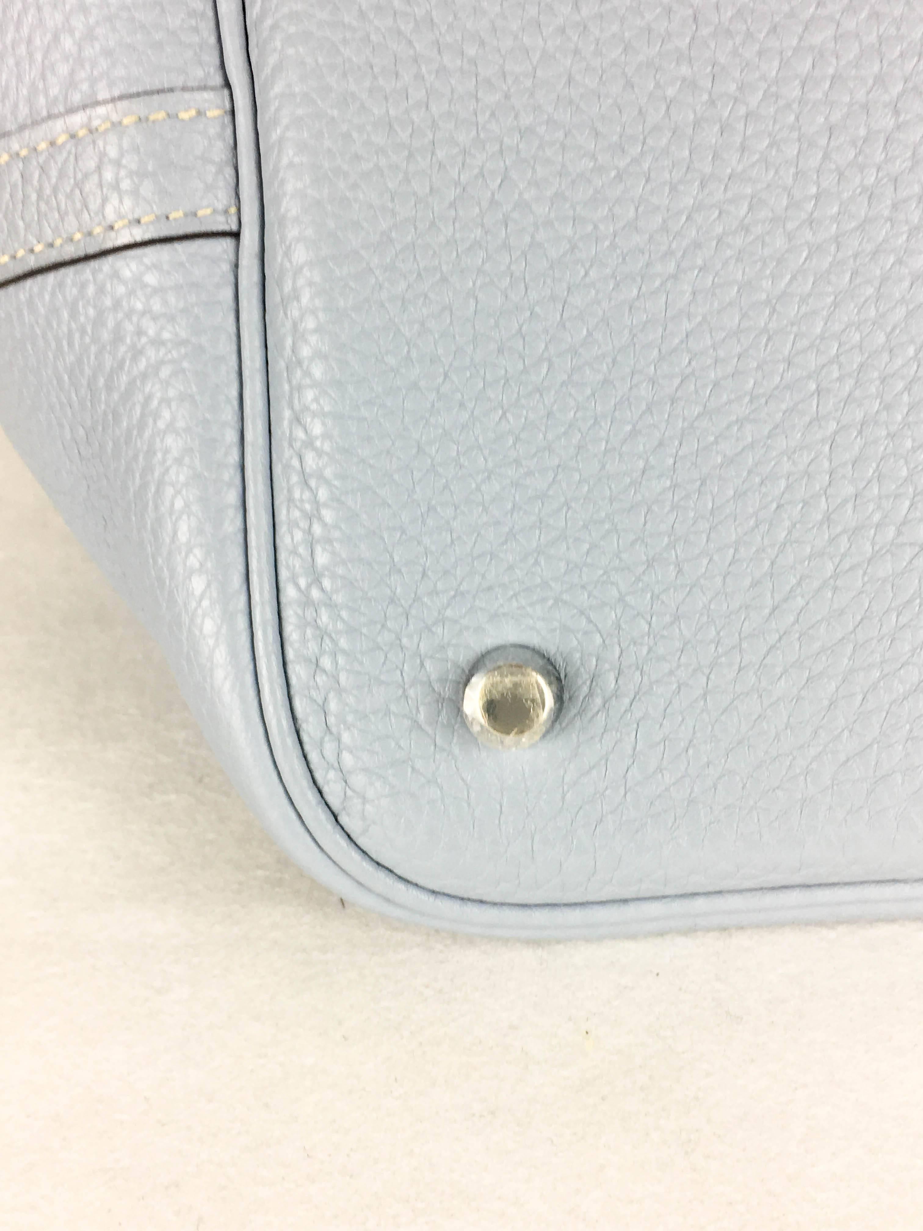 2014 Hermes Picotin 22 Handbag in Pale Blue Clemence Leather For Sale 1