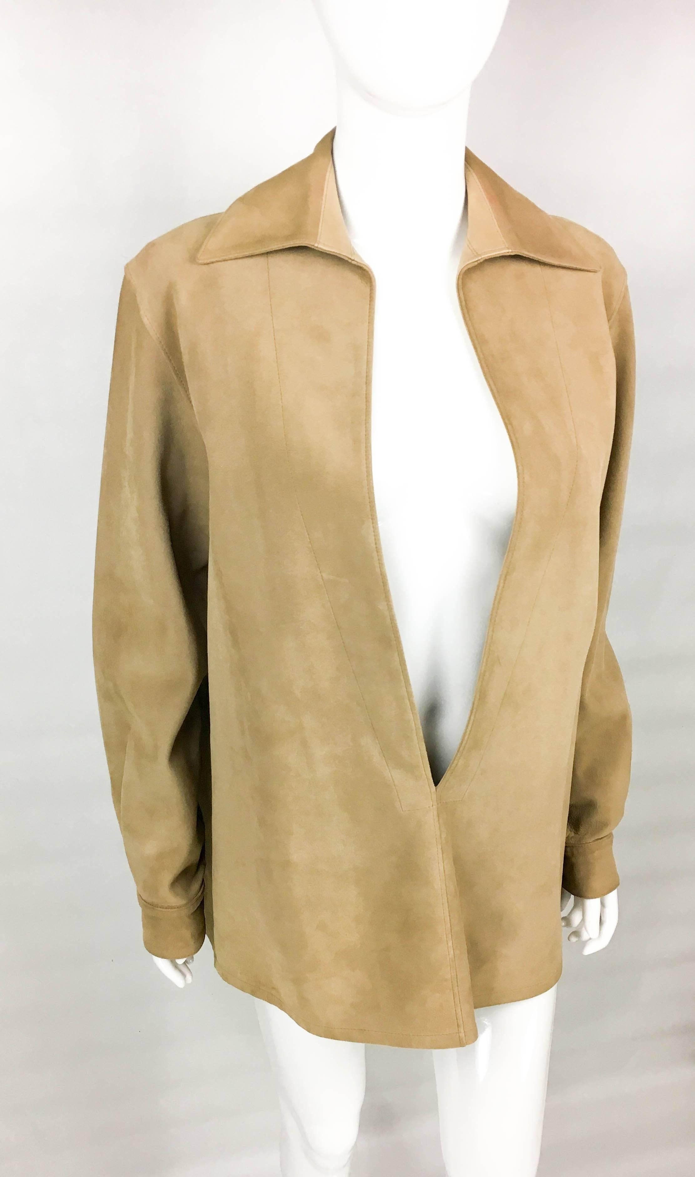 Hermes by Martin Margiela Tan Suede Tunic, 1998  In Excellent Condition In London, Chelsea