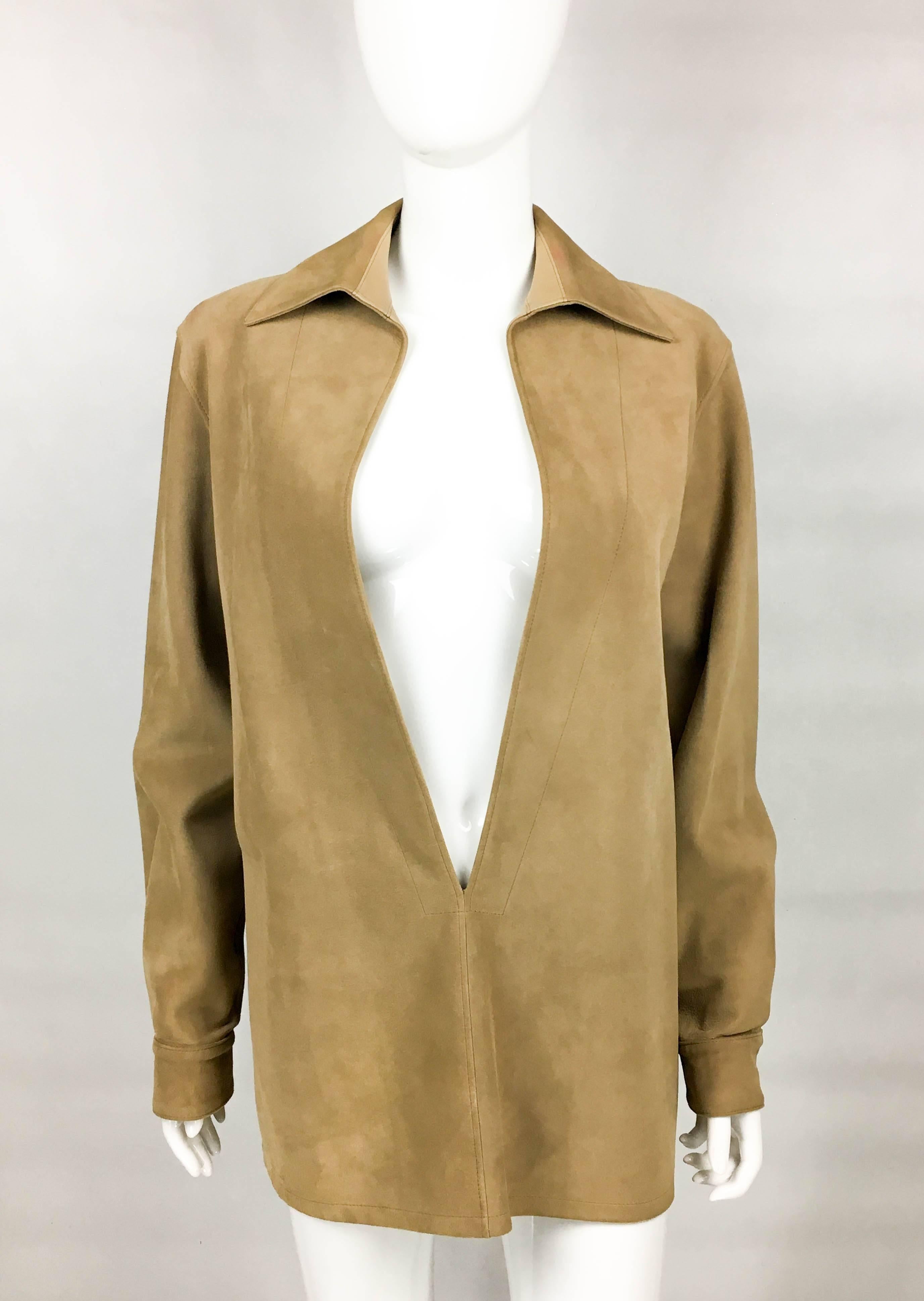 Brown Hermes by Martin Margiela Tan Suede Tunic, 1998 