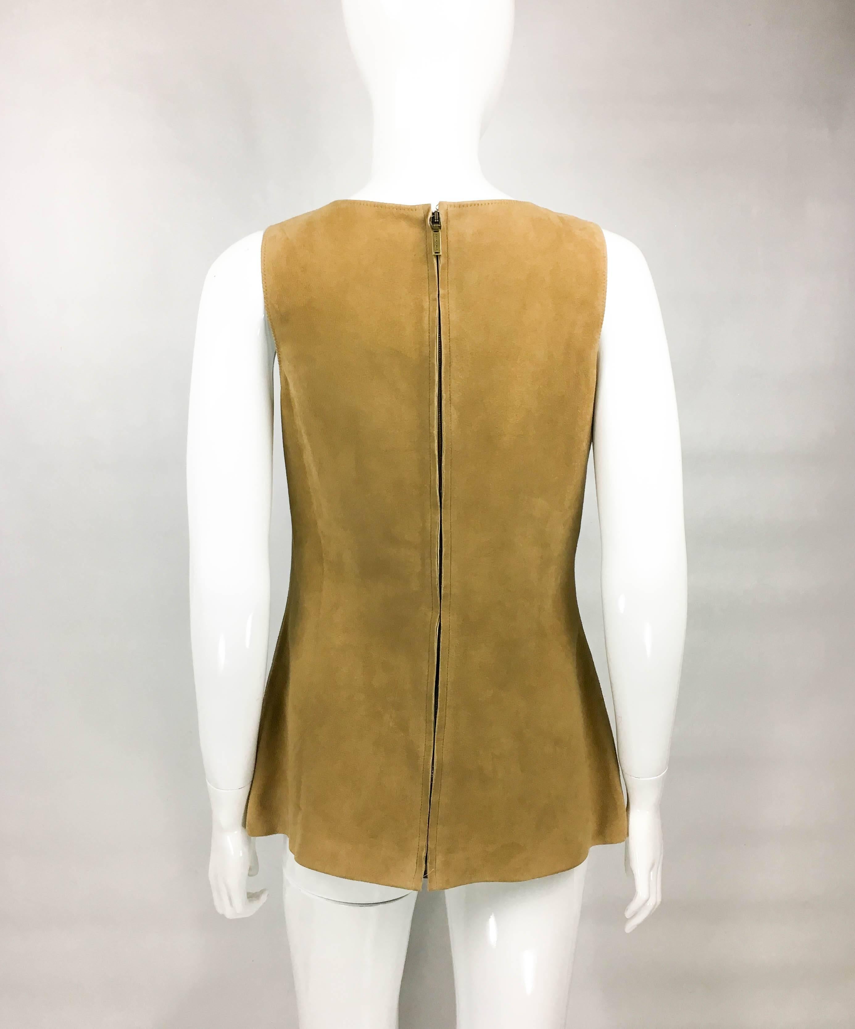 Chanel Tan Suede Gilet, 1999  For Sale 2