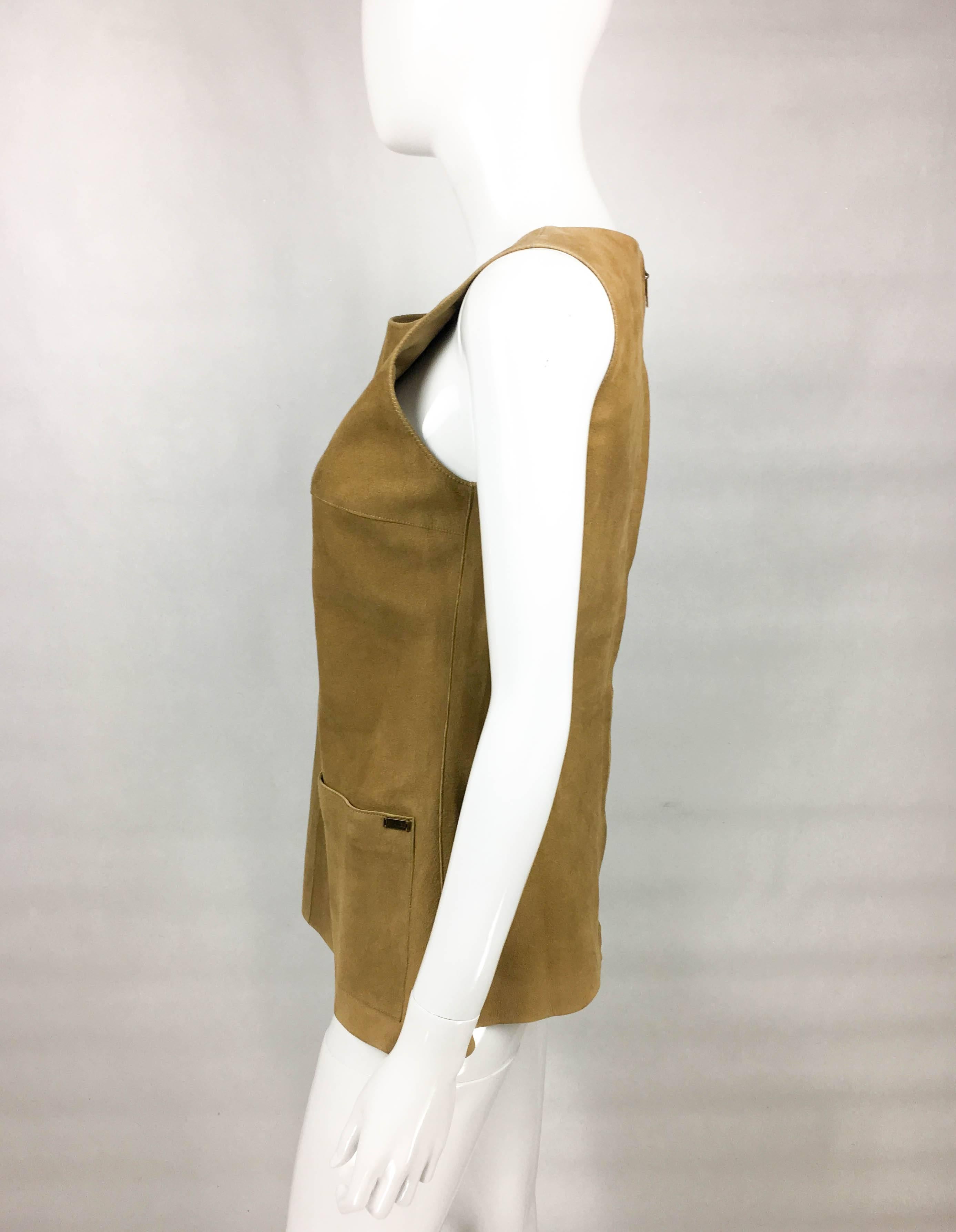 Chanel Tan Suede Gilet, 1999  For Sale 1