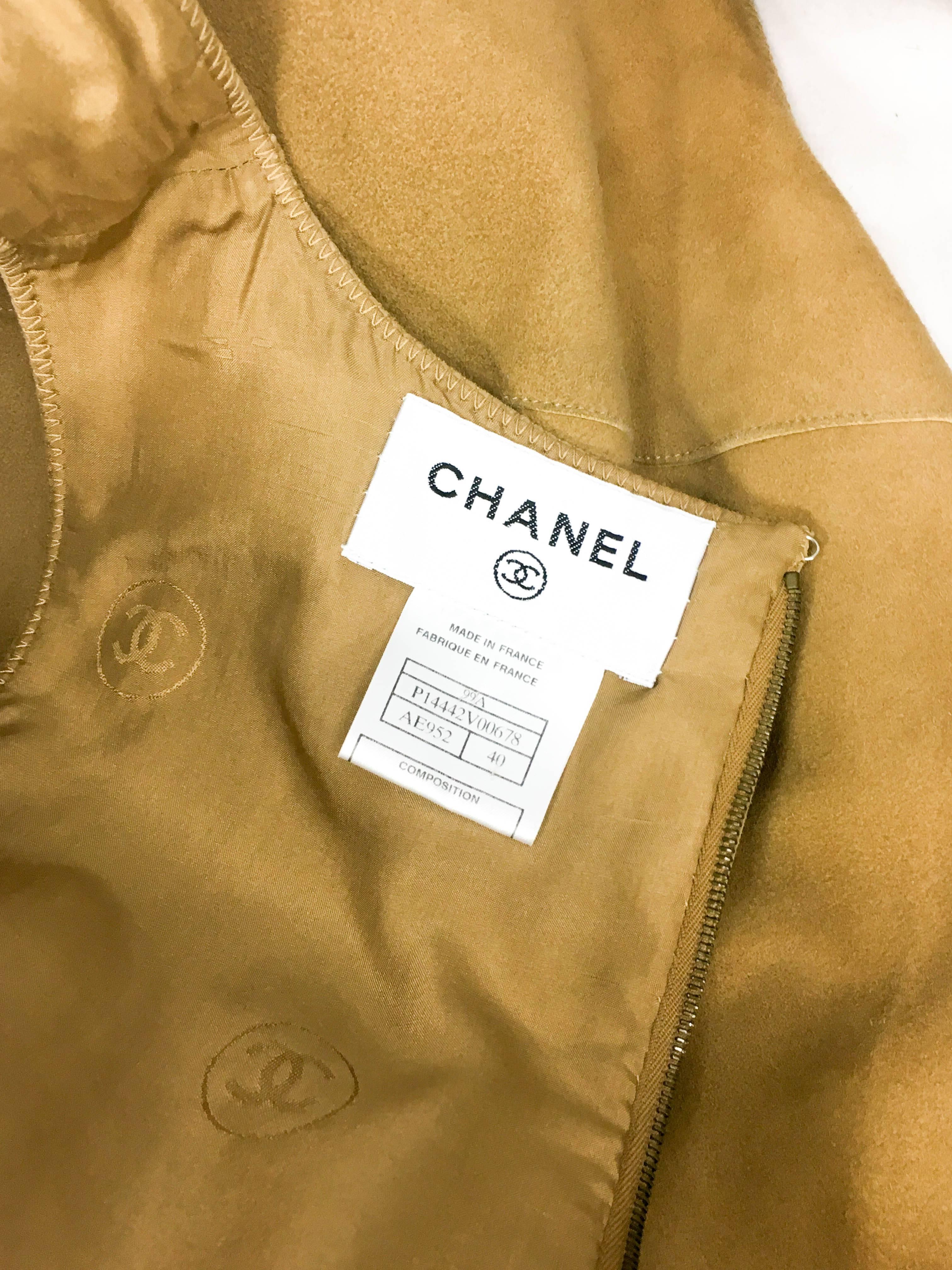 Chanel Tan Suede Gilet, 1999  For Sale 4