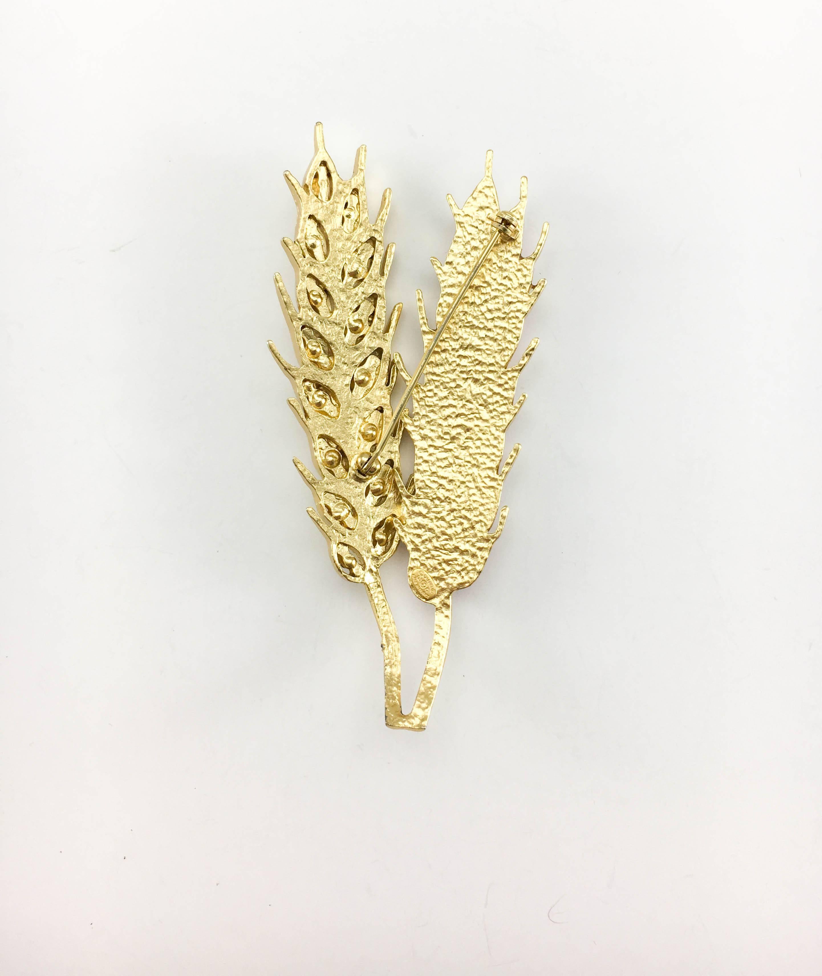 Women's  Chanel Pink And Yellow Gold-Plated Wheat Sheaf Brooch, 2003