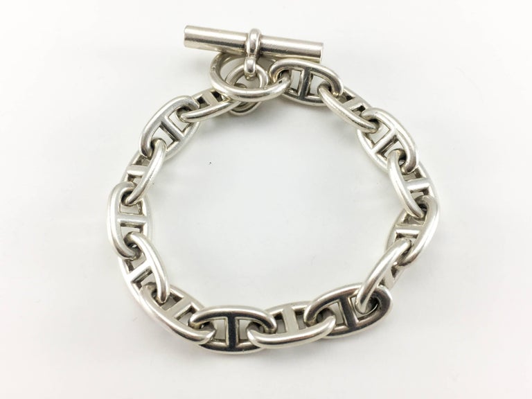 Hermes TGM Chaîne d'Ancre Silver Bracelet at 1stDibs | hermes silver