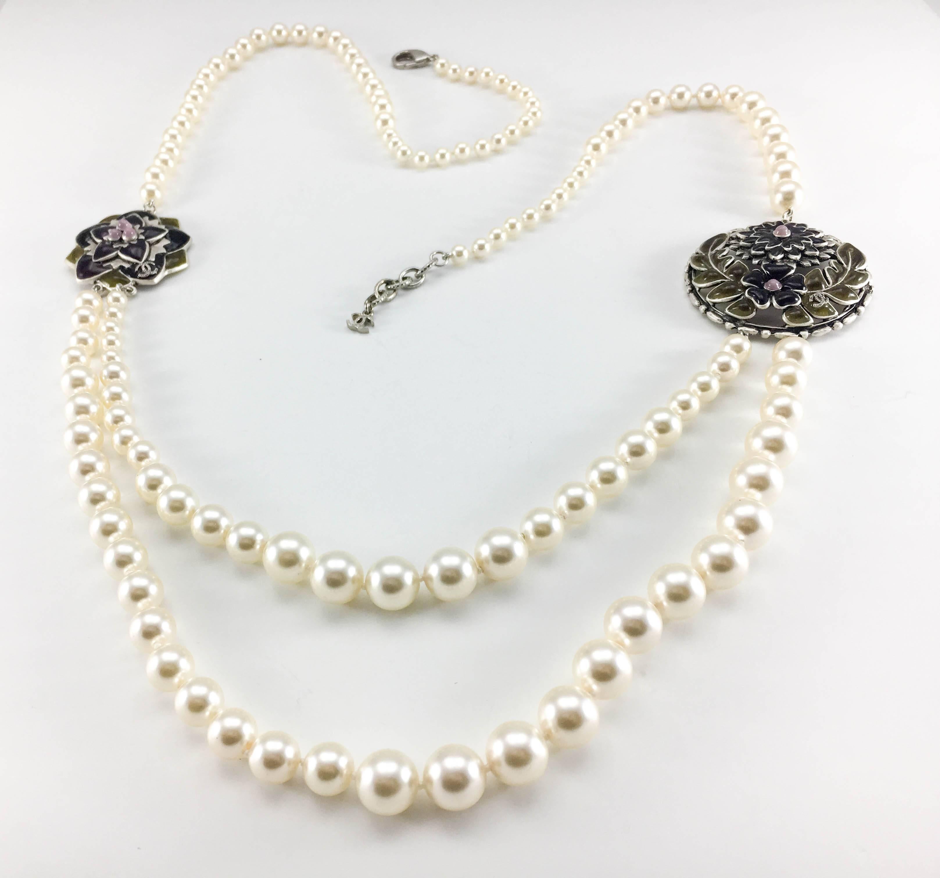 Women's 2015 Chanel Long Faux Pearl and Gripoix Sautoir Necklace