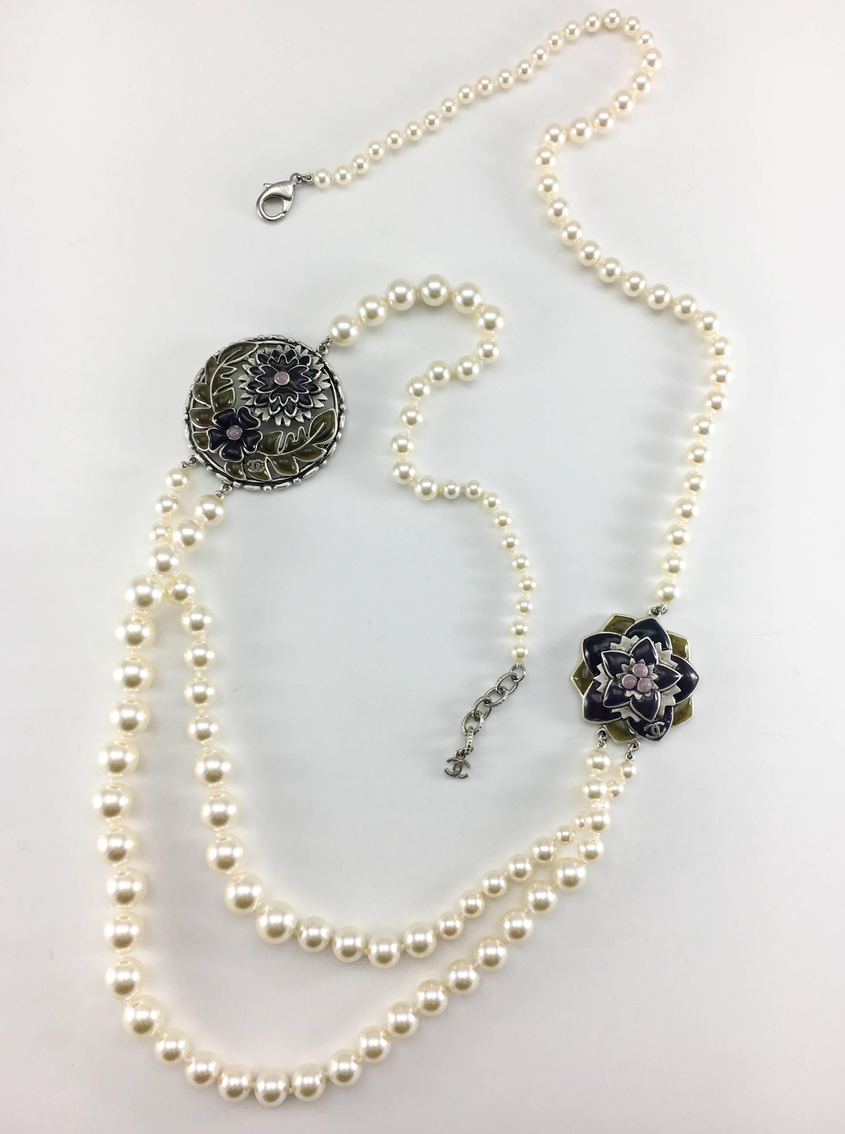 2015 Chanel Long Faux Pearl and Gripoix Sautoir Necklace 1