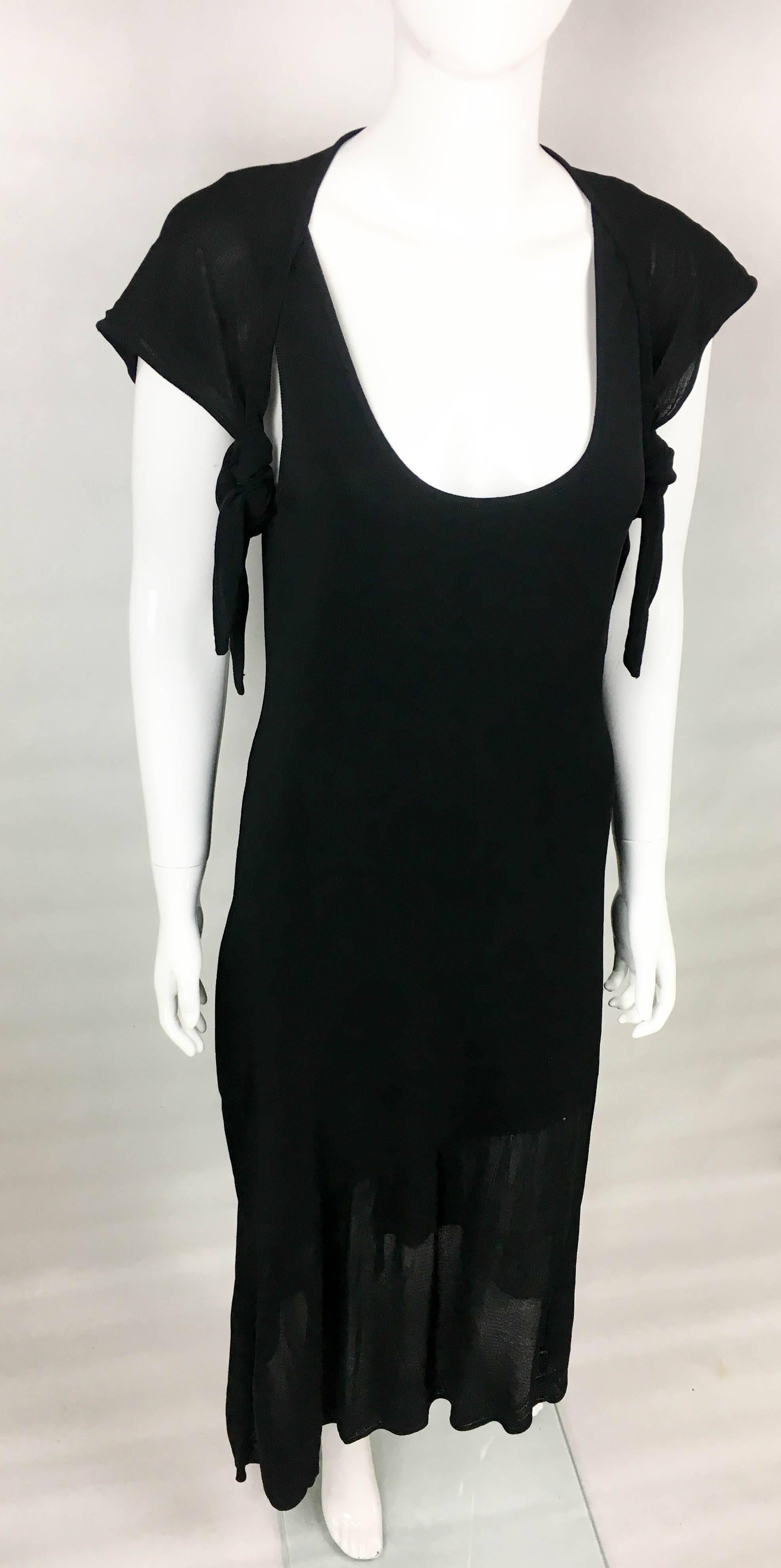 Women's Chanel Asymmetrical Black Dress, 2002  For Sale
