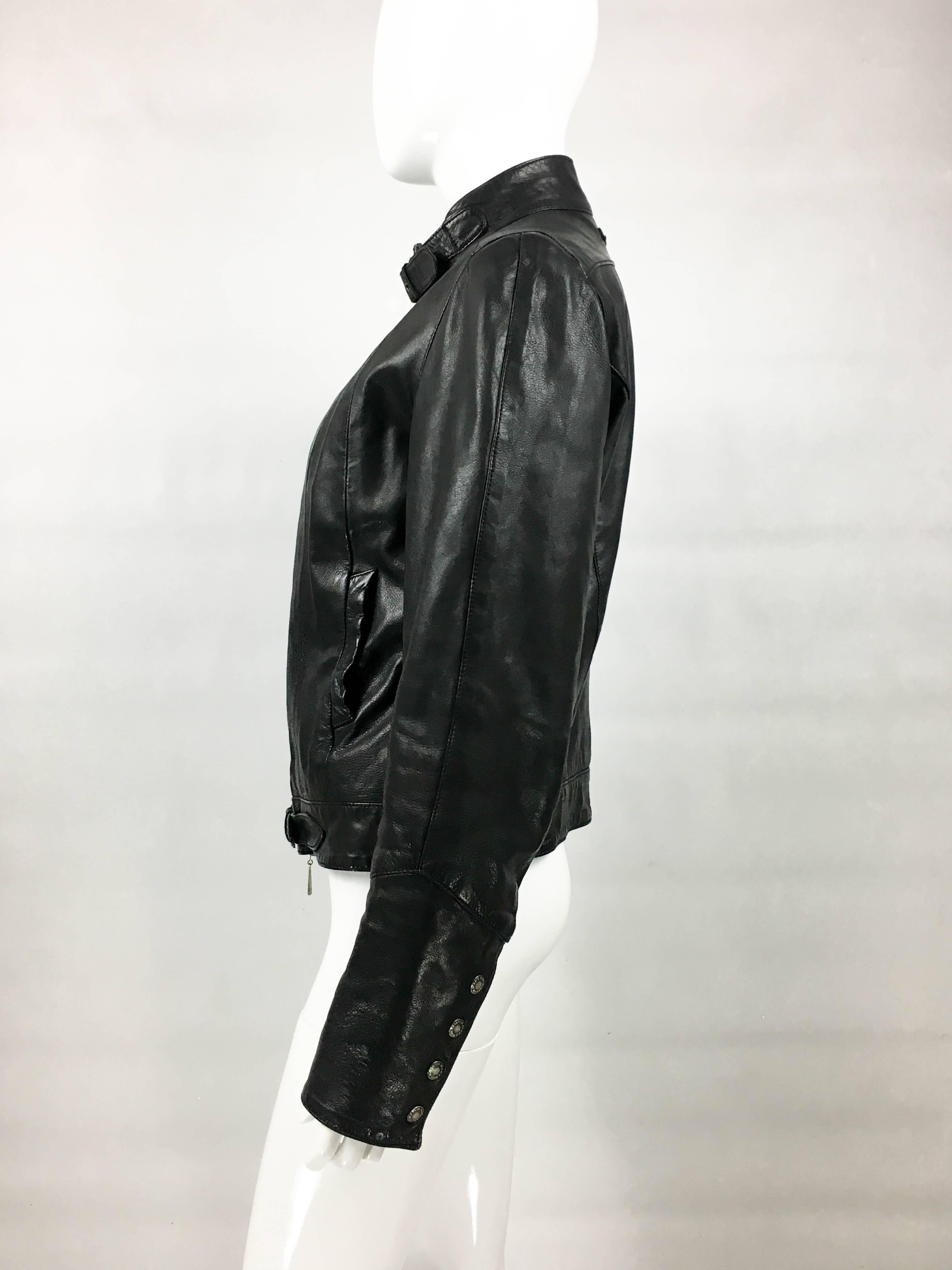 Jean Paul Gaultier Black Leather Biker Jacket 2