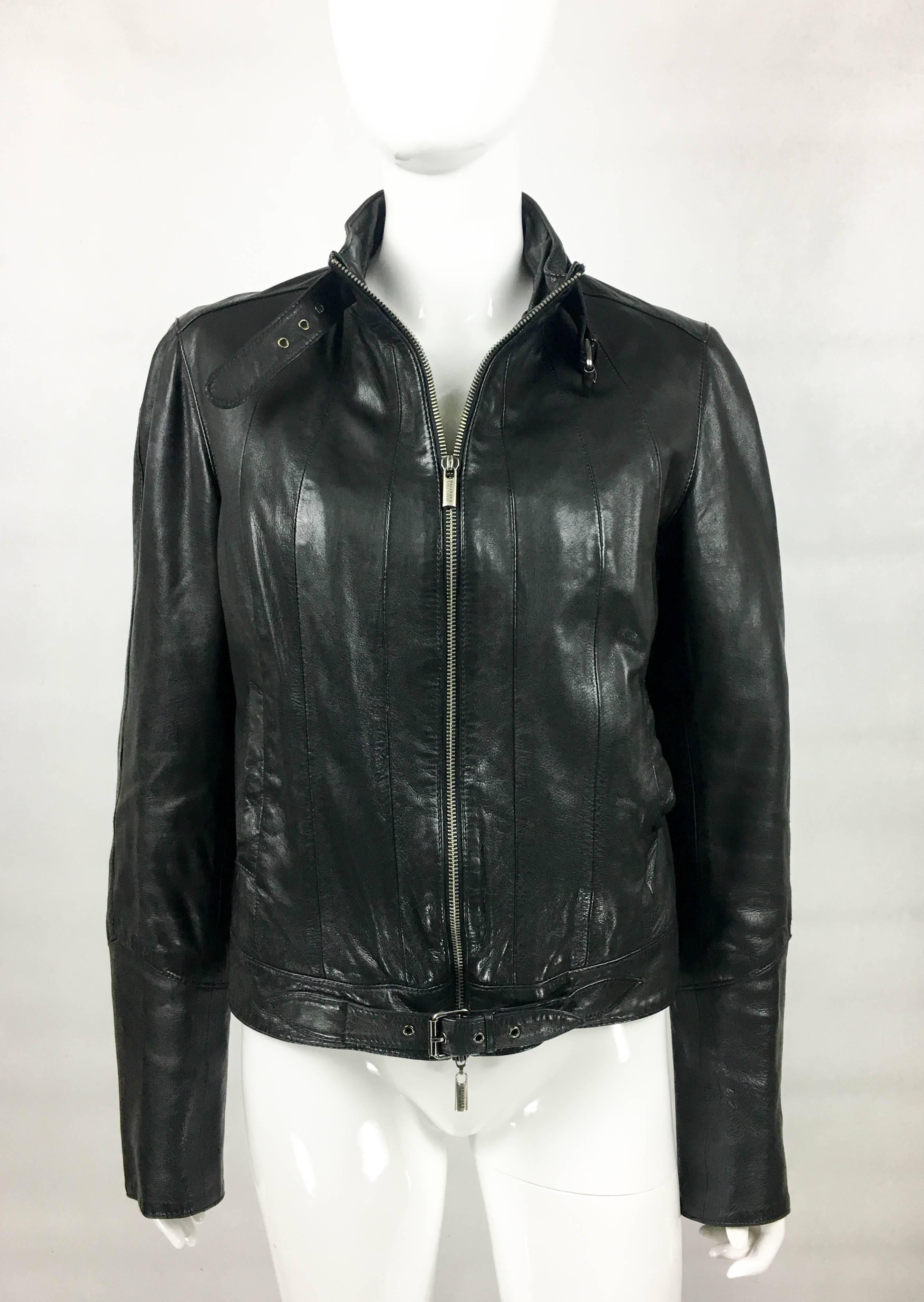 Women's Jean Paul Gaultier Black Leather Biker Jacket