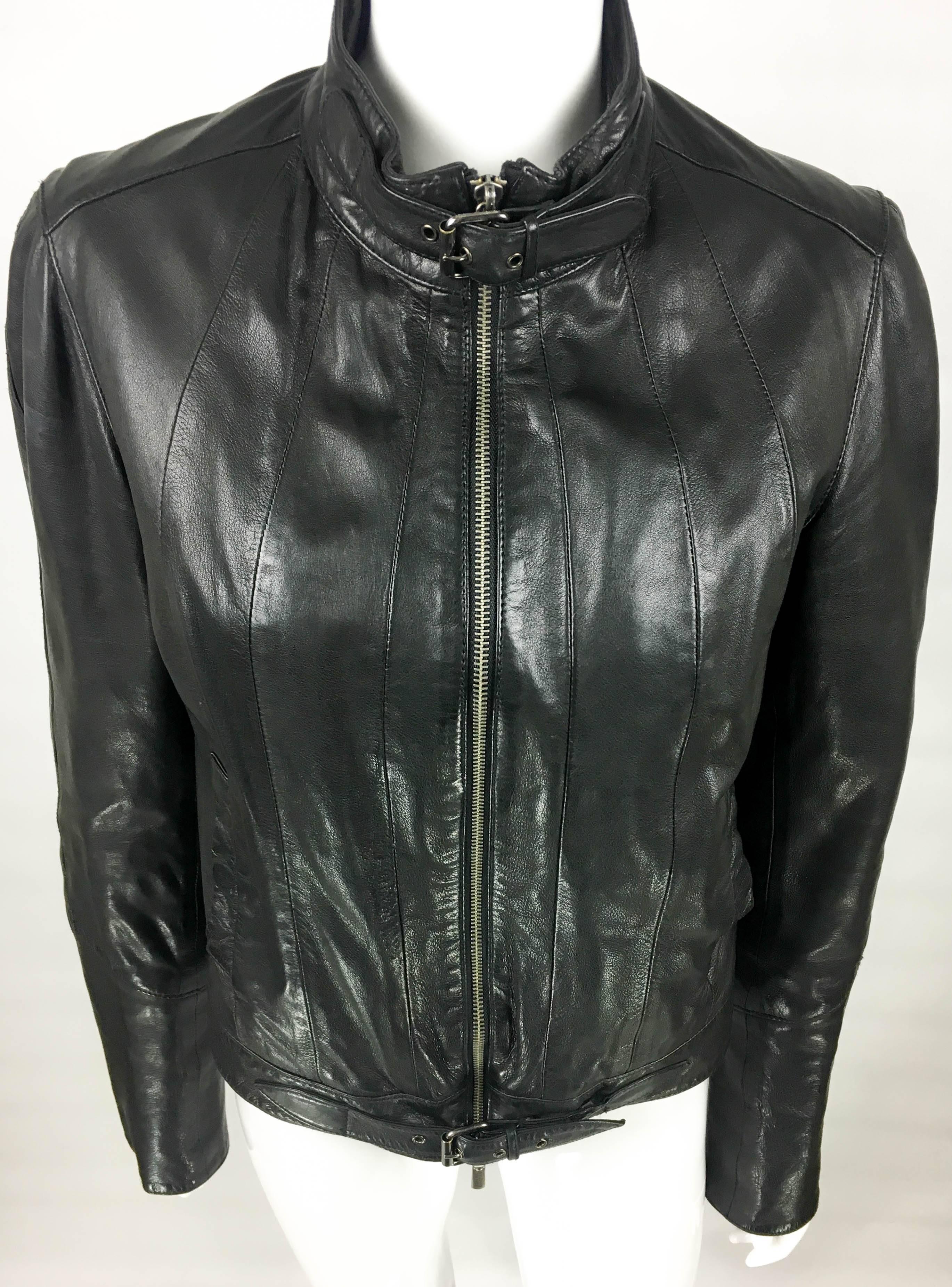 Jean Paul Gaultier Black Leather Biker Jacket 1