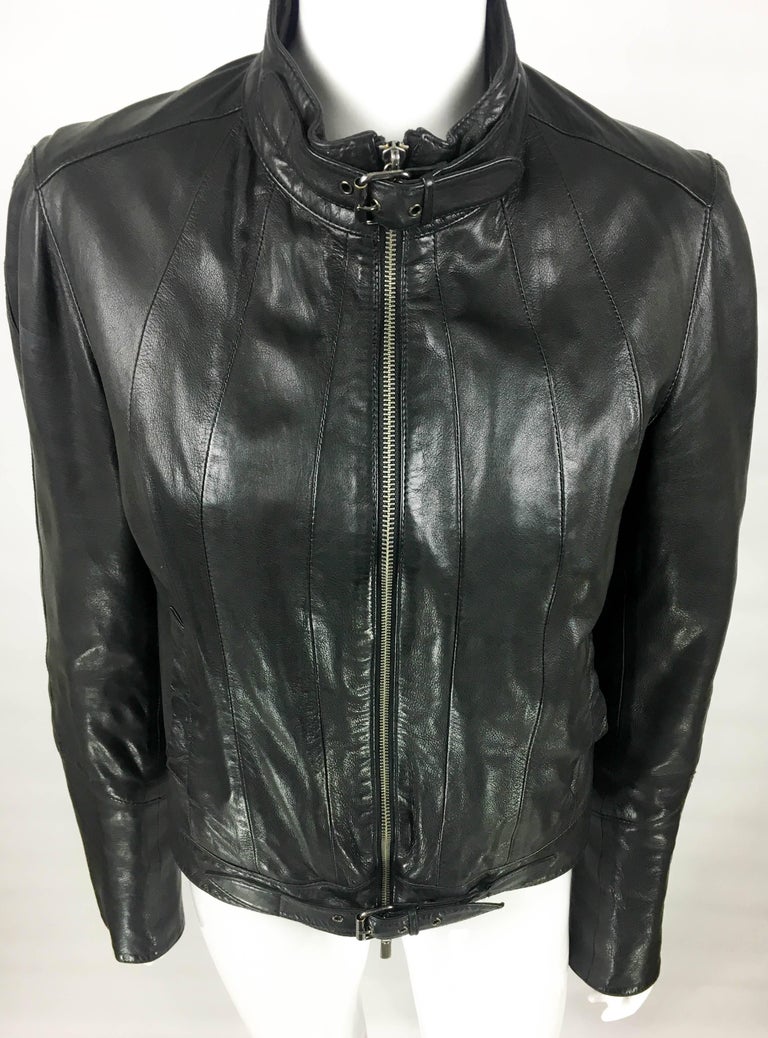 Jean Paul Gaultier Black Leather Biker Jacket at 1stDibs | jean paul gaultier leather jacket