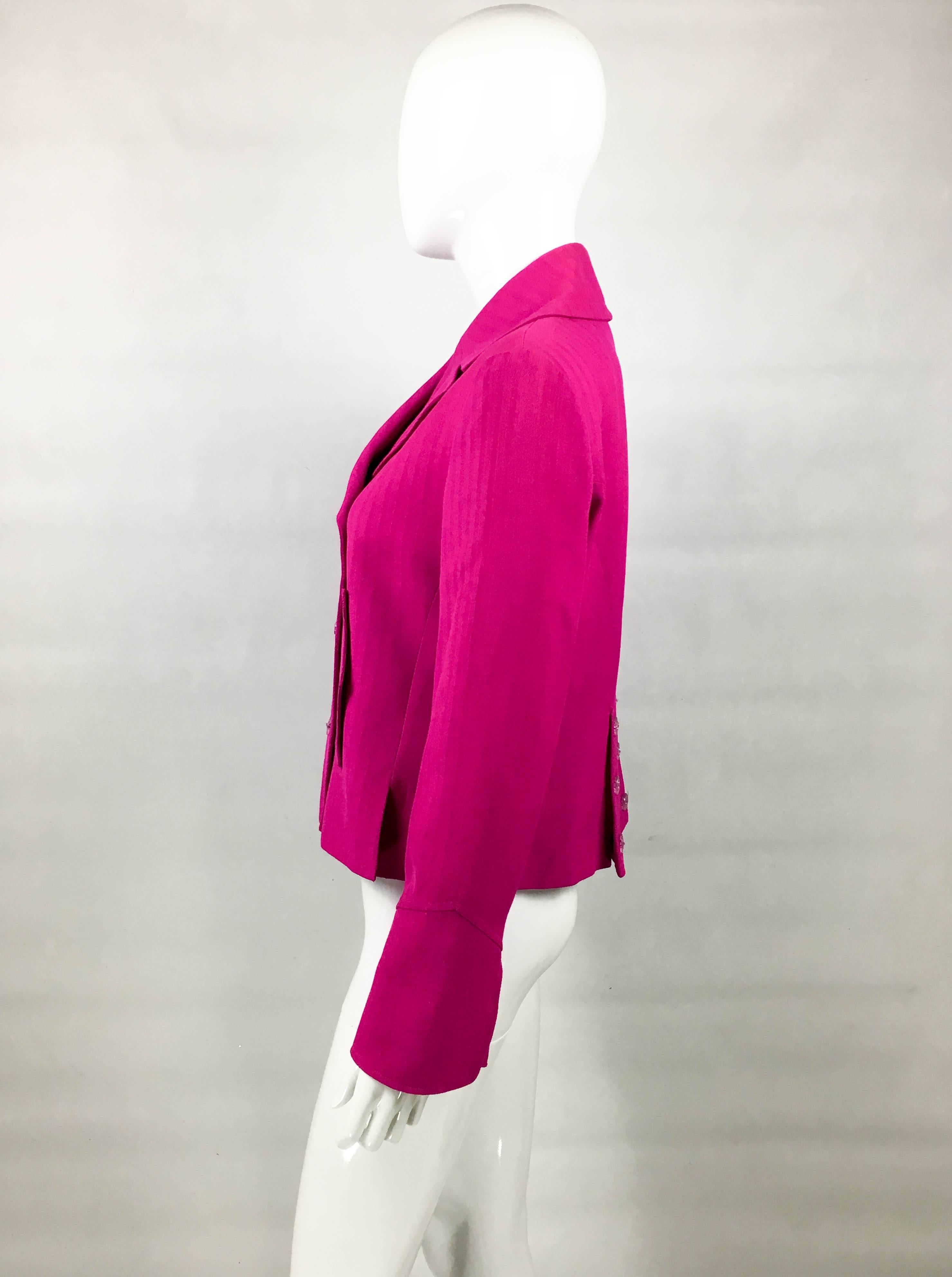 Christian Lacroix Fuchsia Wool Jacket, 1990s  For Sale 2