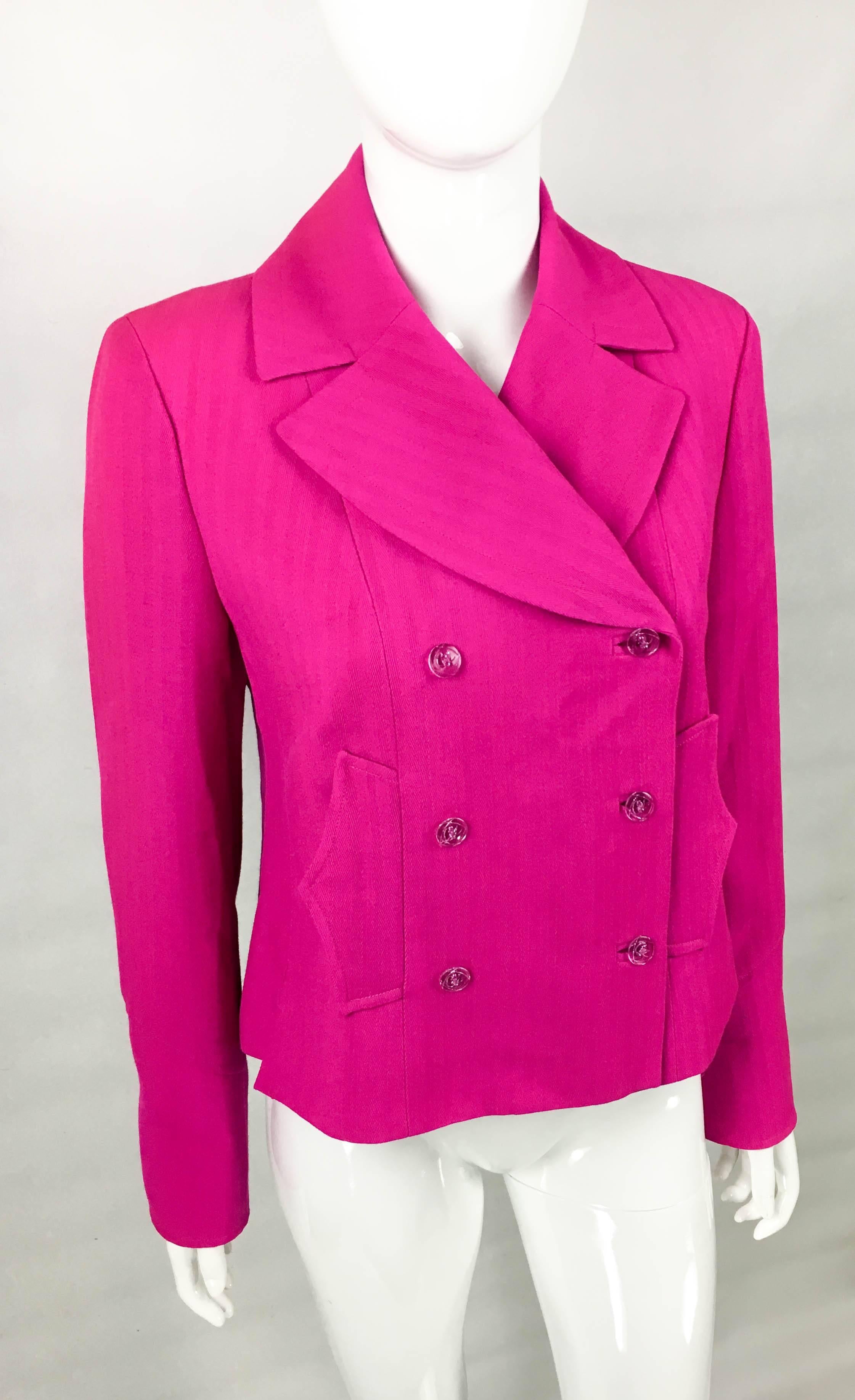 Christian Lacroix Fuchsia Wool Jacket, 1990s  For Sale 1