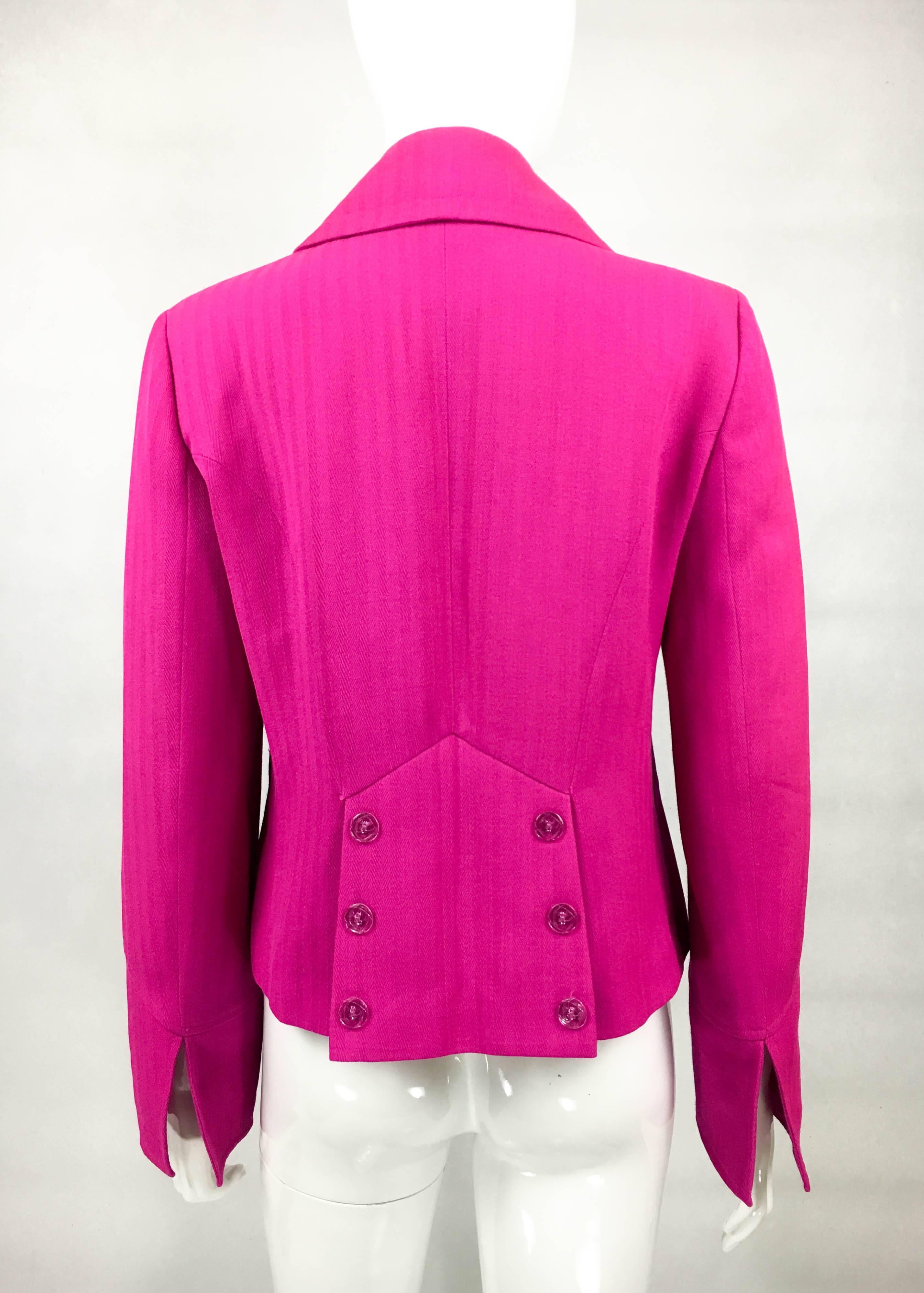 Christian Lacroix Fuchsia Wool Jacket, 1990s  For Sale 3