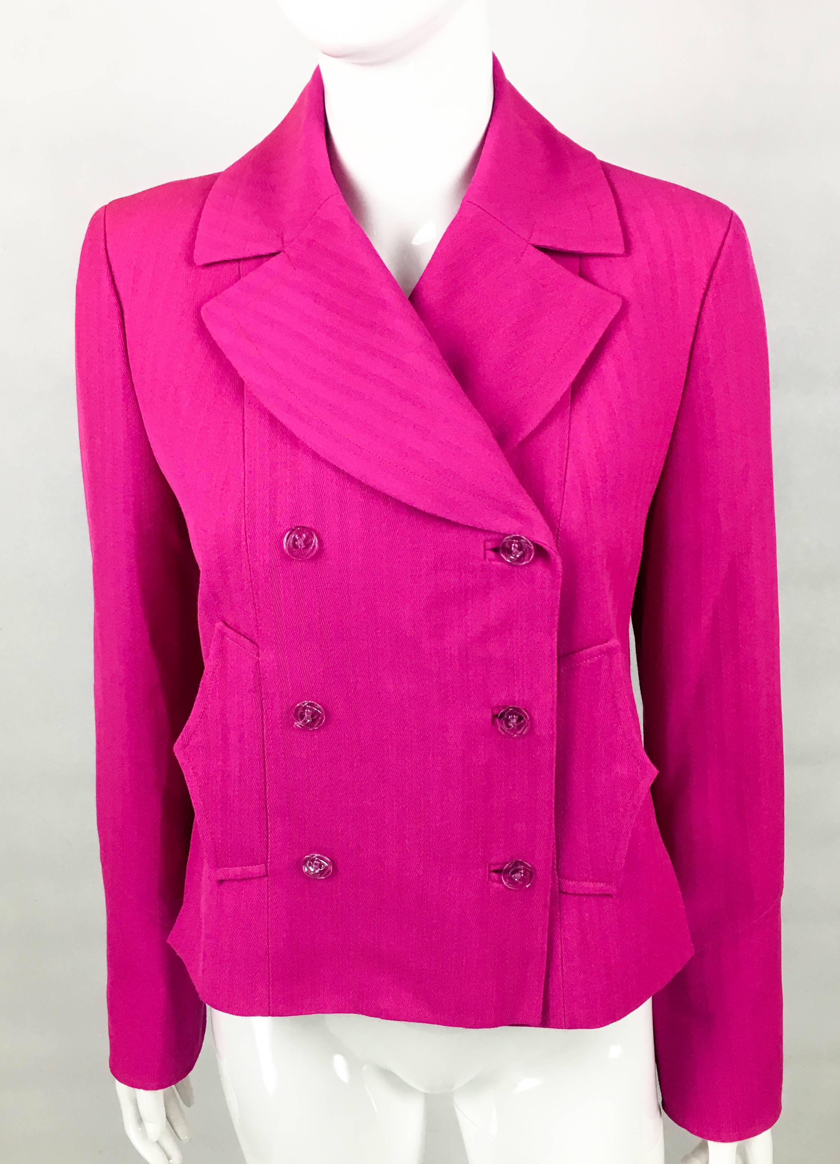 Christian Lacroix Fuchsia Wool Jacket, 1990s  In Excellent Condition For Sale In London, Chelsea