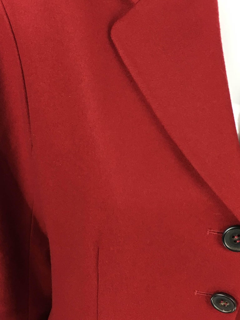 Hermes Deep Red Wool Jacket, 1990s For Sale at 1stDibs