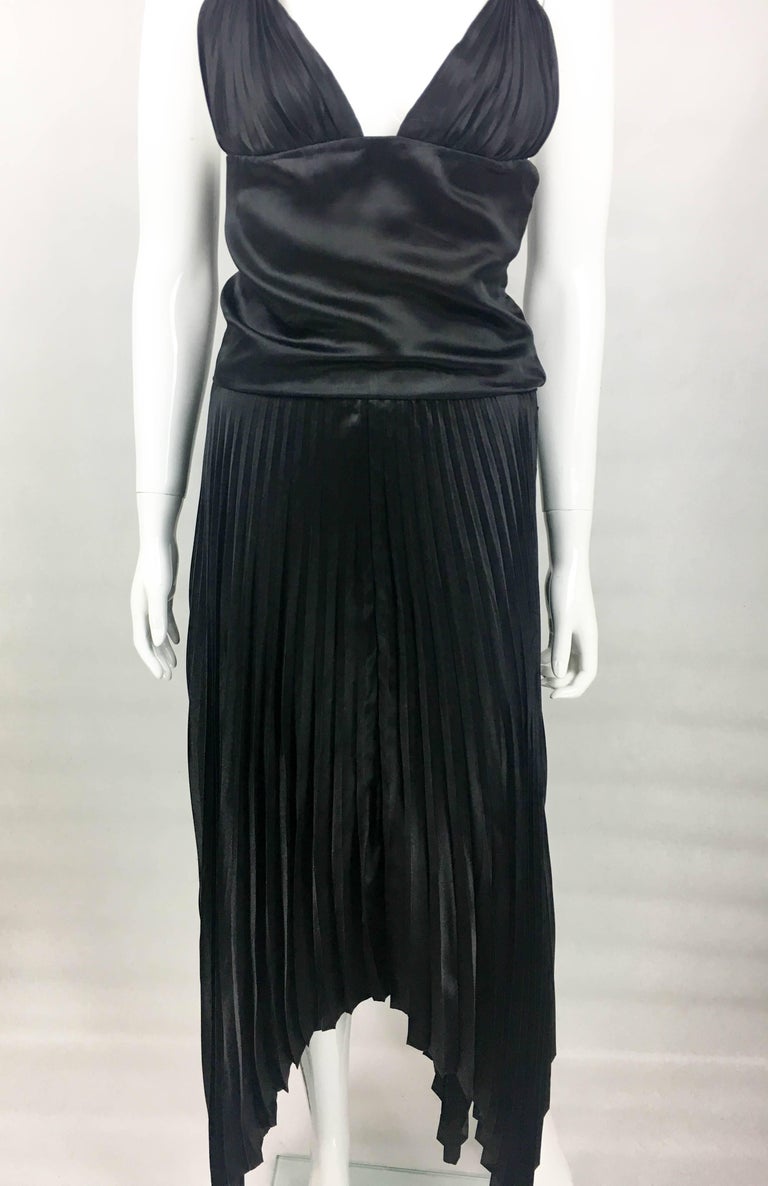 Spring 1983 Christian Dior by Marc Bohan Haute  Couture Black Sequin Bustier Top & Ivory Skirt Set