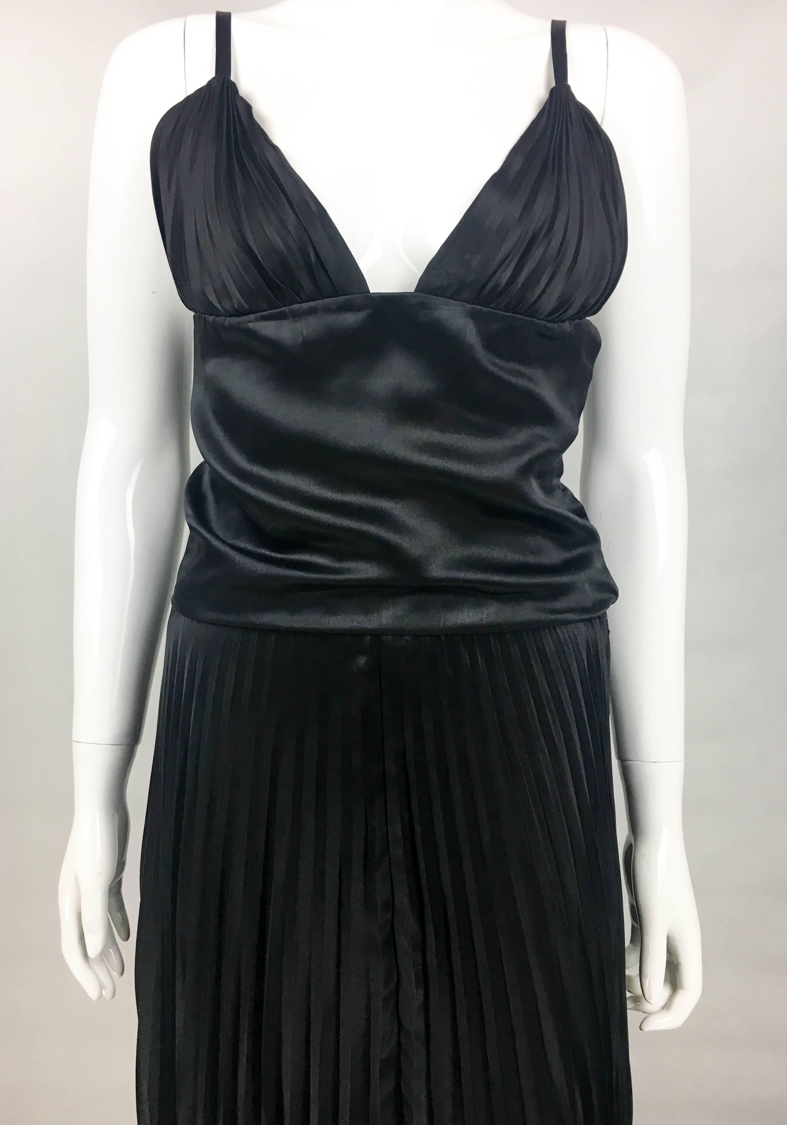 Dior by Marc Bohan Haute Couture Black Silk Pleated Dress, 1983  For Sale 5